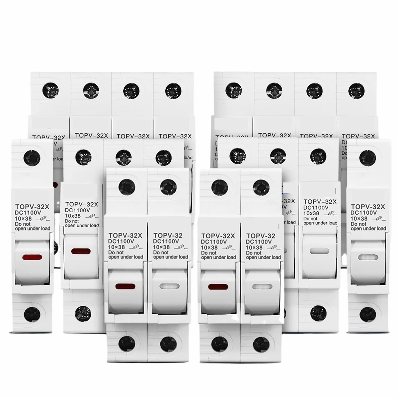 TOPV-32X 1P 2P 3P 4P 1100 V DC Portafusibile 10 * 38mm Ad Alta Tensione PV TOPV-32X Base Sistema Fotovoltaico Protezione di Protezione gPV