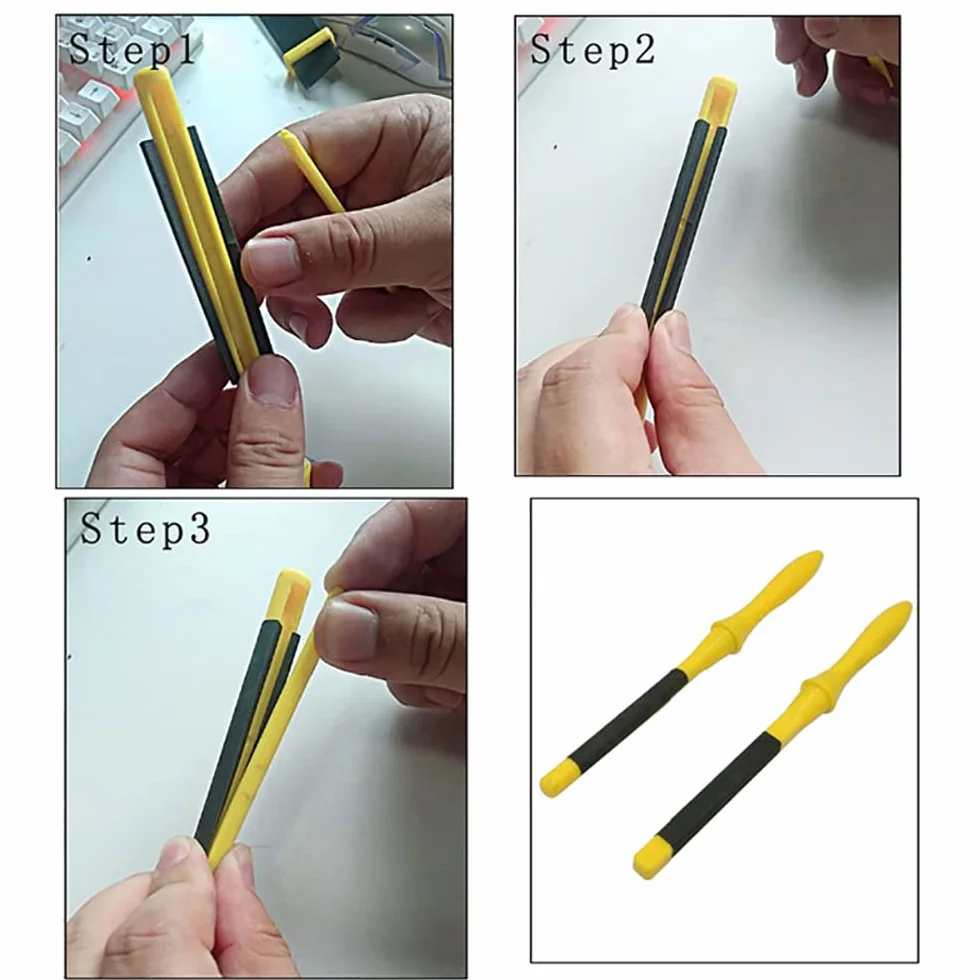 Carta vetrata rotolo per levigare legno metallo, kit bastoncini plastica, 4 pezzi