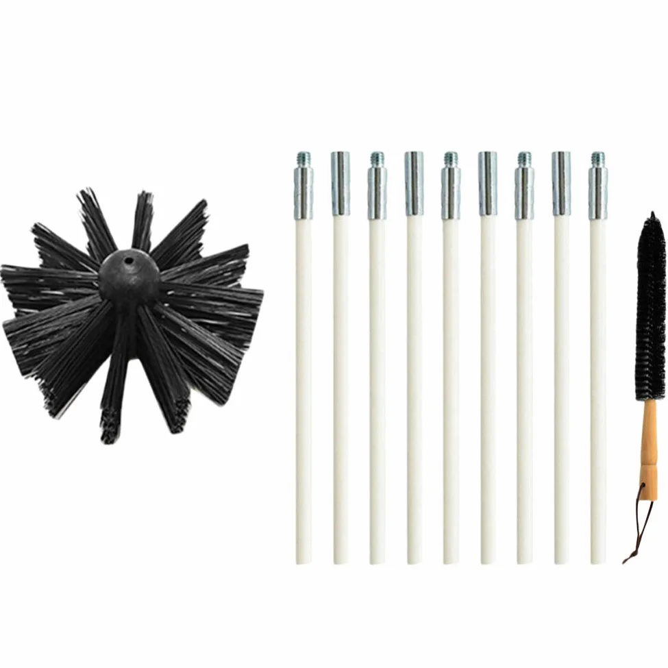 1 Set Spazzola Per Tubi Canna Fumaria Canna Fumaria Flessibile Spazzola Per Fumi Sintetico Kit Rotativo Flessibile Canna Fumaria Spazzole Vent Cleaner Pulito Nylon Impostare