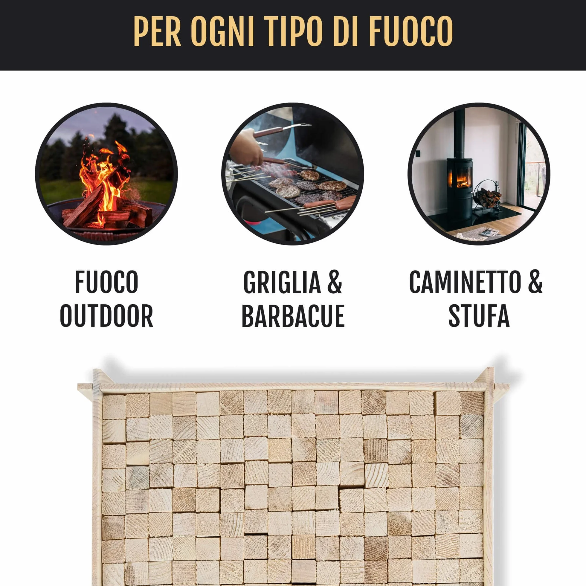 LEGNETTI ACCENDIFUOCO DI ABETE-LARICE NATURALE LUNG. 16 CM 10 KG