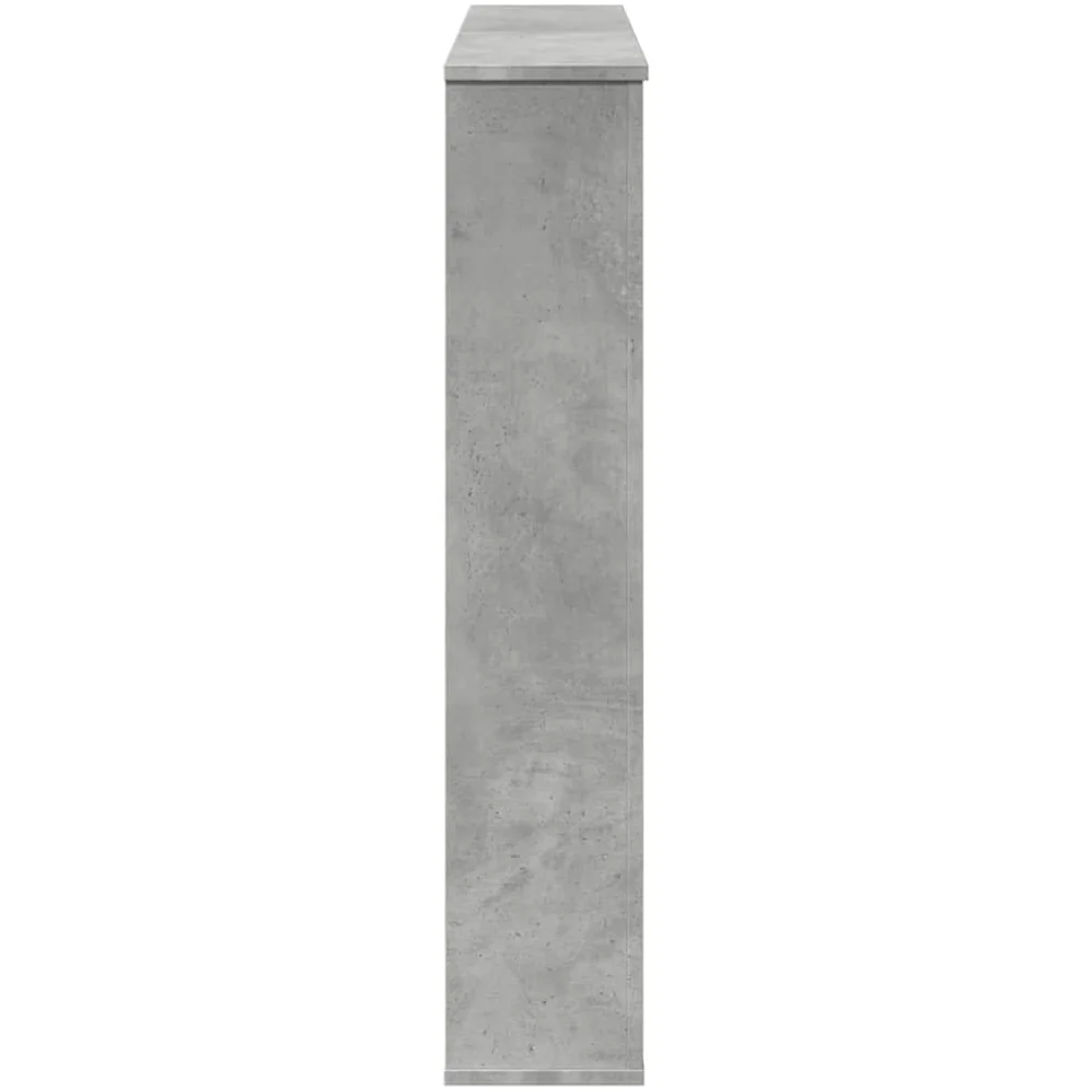 Mangloder - Cornice per camino in legno grigio cemento, 100 x 20 x 100 cm, per fiamme LED, portata 30 kg, cornice per camino facile da pulire, con supporto da parete per soggiorno, riscaldamento e