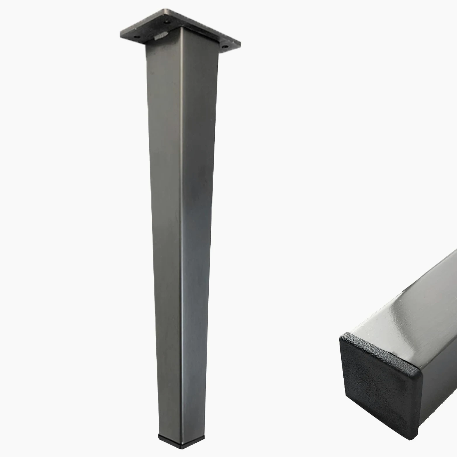 Generico Gambe per Mobili Piedini per Tavolo Conici in Acciaio Inox 4 Pezzi Neri da 25 cm Verniciati A Spruzzo Altezza Piedini per Divano: 6-30 cm Piedini per Mobile da 25 cm/9,8"