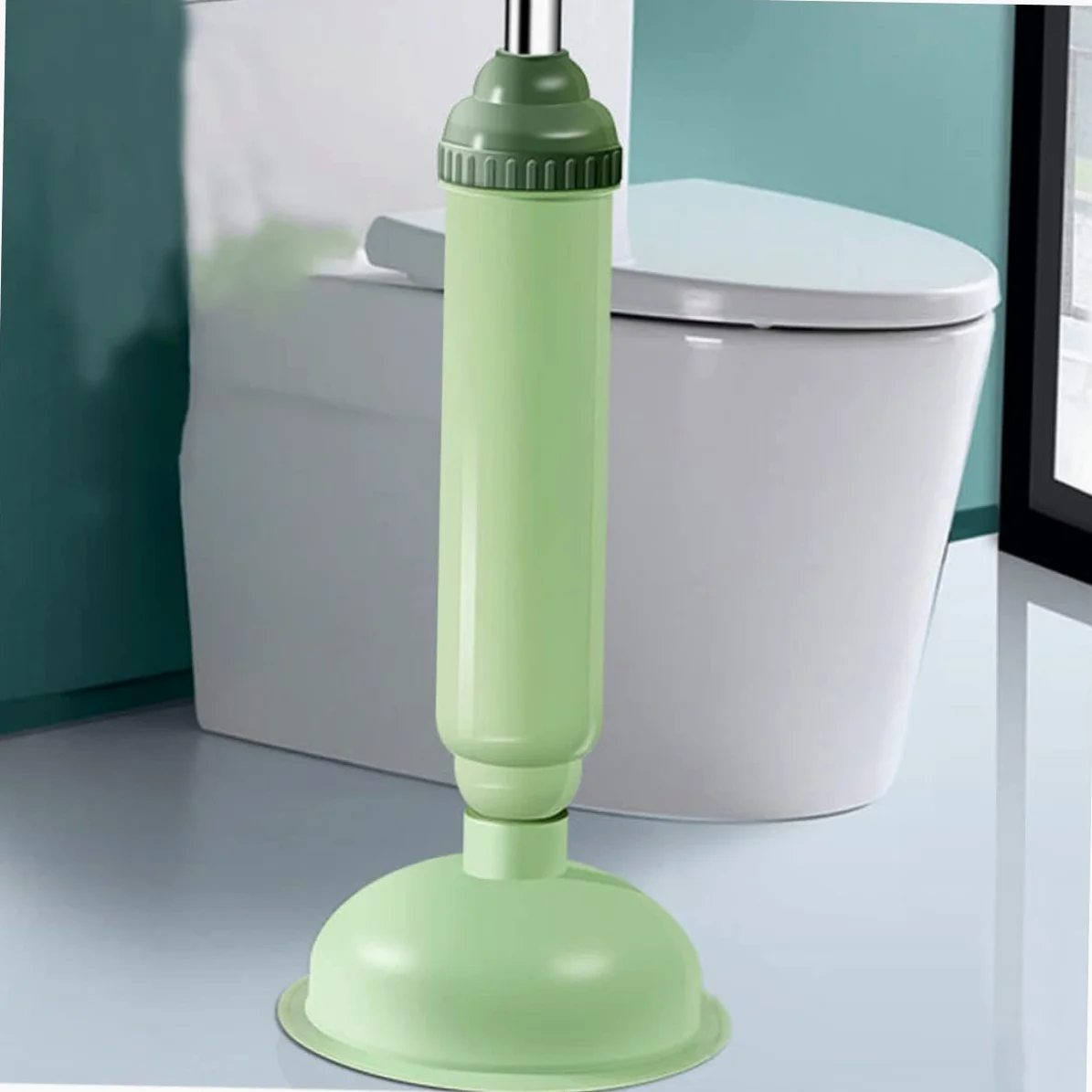 TOPBATHY Stura Water a Pressione per WC, Stantuffo per Bagno e Hotel, 2 Pezzi in PVC e Acciaio Inox, Facile da Pulire, Rimuove Ostruzioni