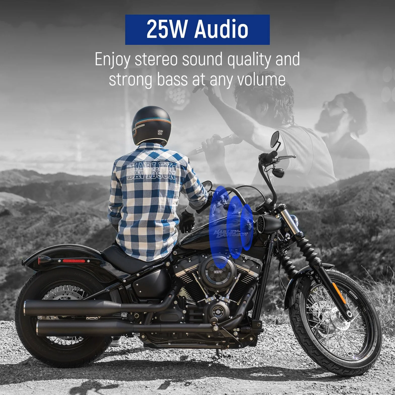 LEXIN Q3 Casse Bluetooth per Moto, impianto audio con indicatori LED, altoparlanti Bluetooth per moto, impianto altoparlanti moto adatto per manubri da 7/8" a 1-1/4"