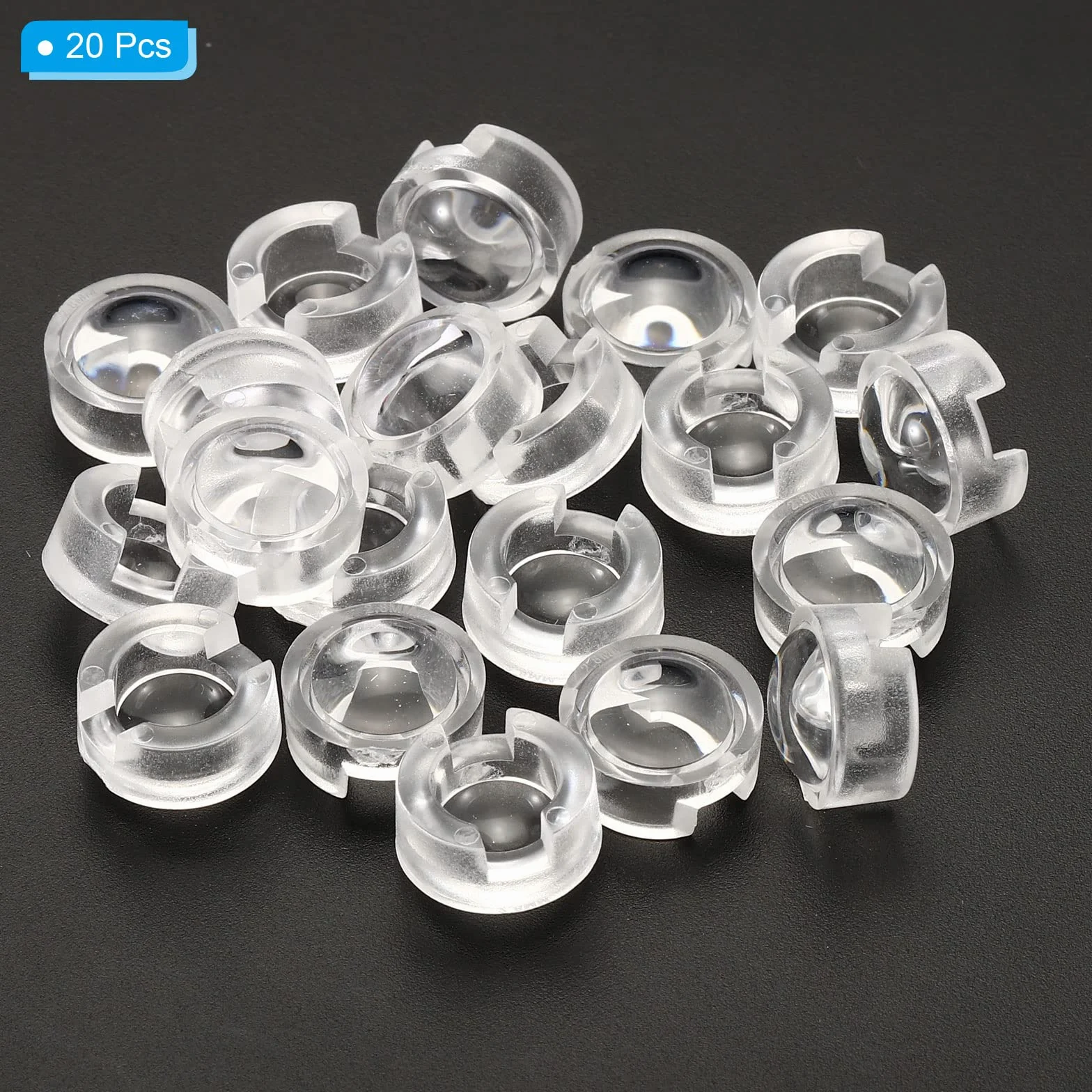 PATIKIL 13mm LED Convesso Lente, 20pz 100 Gradi Raggio Angolo Acrilico LED Ottico Convesso Condensatore Obiettivo per 1W 3W LED Lampada Perline Infrarossi Fotocamere, Trasparenti