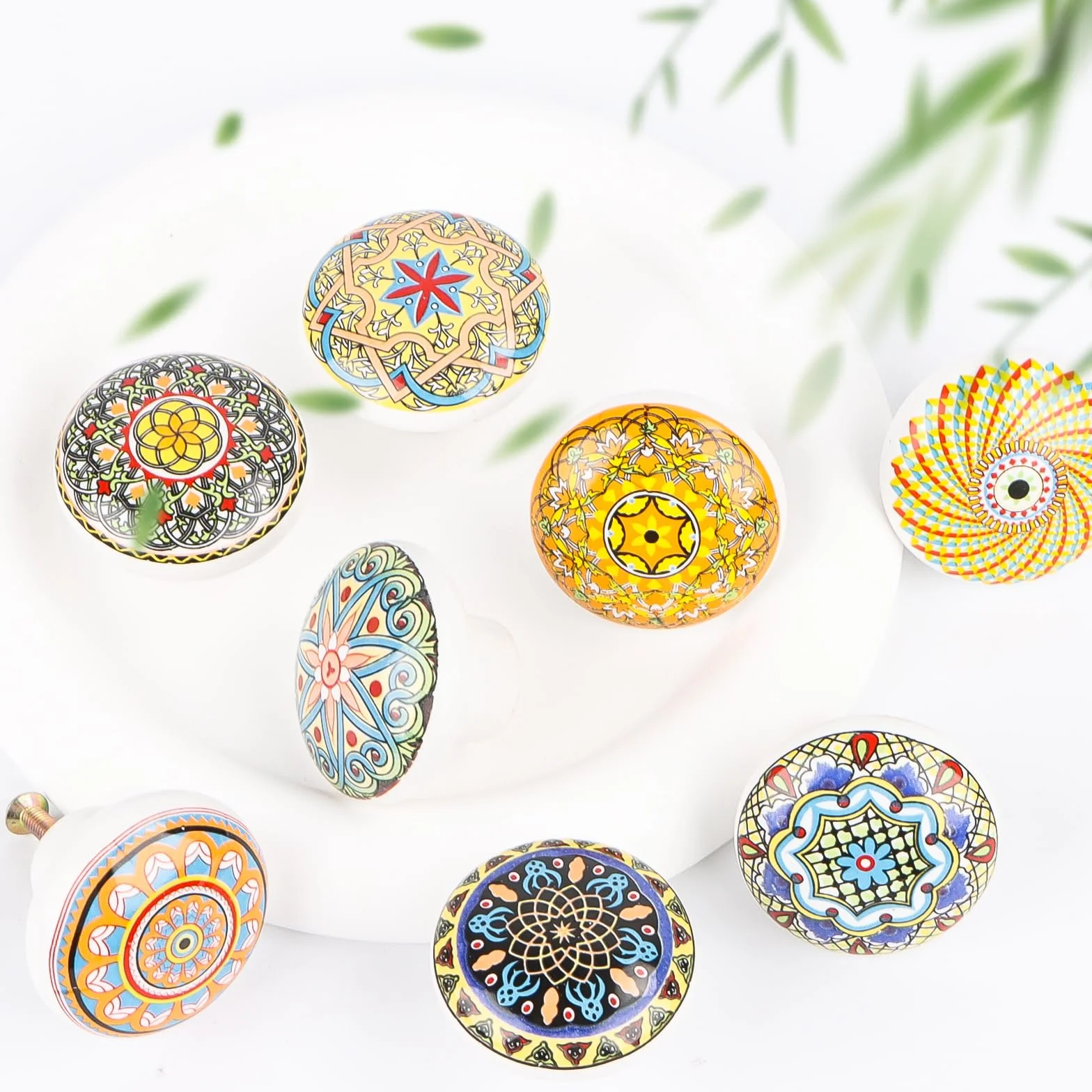 Pomelli per mobili in ceramica stile bohémien 8 pezzi per cassetti armadio porte