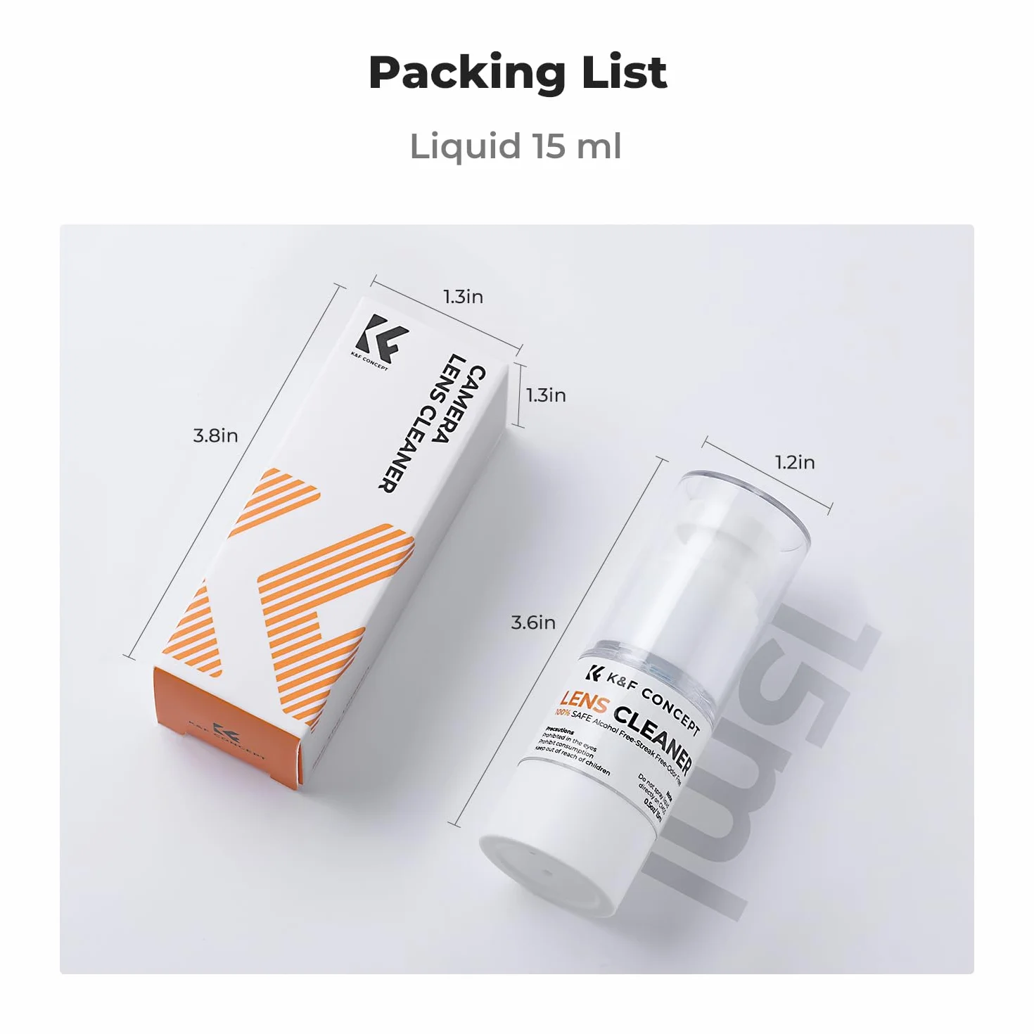 K&F CONCEPT Soluzione di Pulizia Spray per Schermi da 15 ml - Fluido per Pulizia dello schermo senza alcool per Monitor//iPad/Laptop/Tablet/Computer