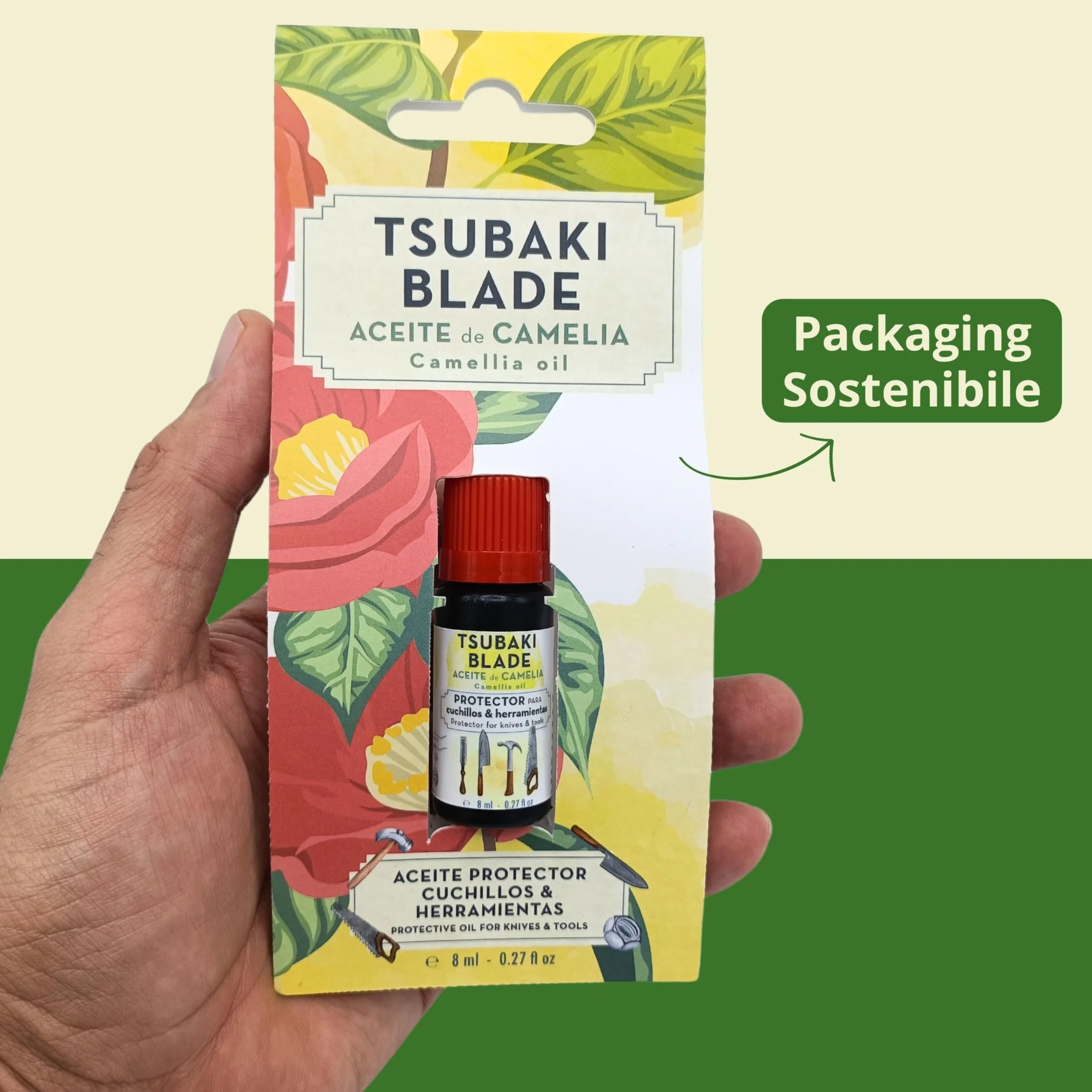 Tsubaki Olio di Camellia per Coltelli e Strumenti Protettore Antiossidante Lubrificante Naturale 100% Puro