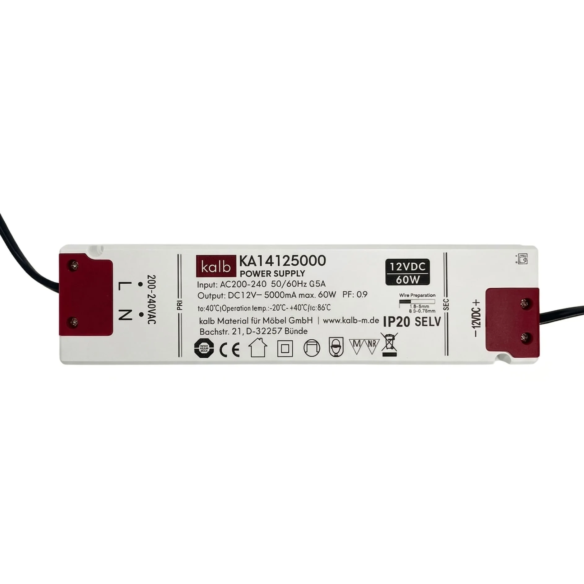 kalb | Trasformatore LED 12V 15W 30W 60W con interruttore a pedale, alimentatore con distributore 6/10 uscite, sistema Mini LED (60, Watt, 12)