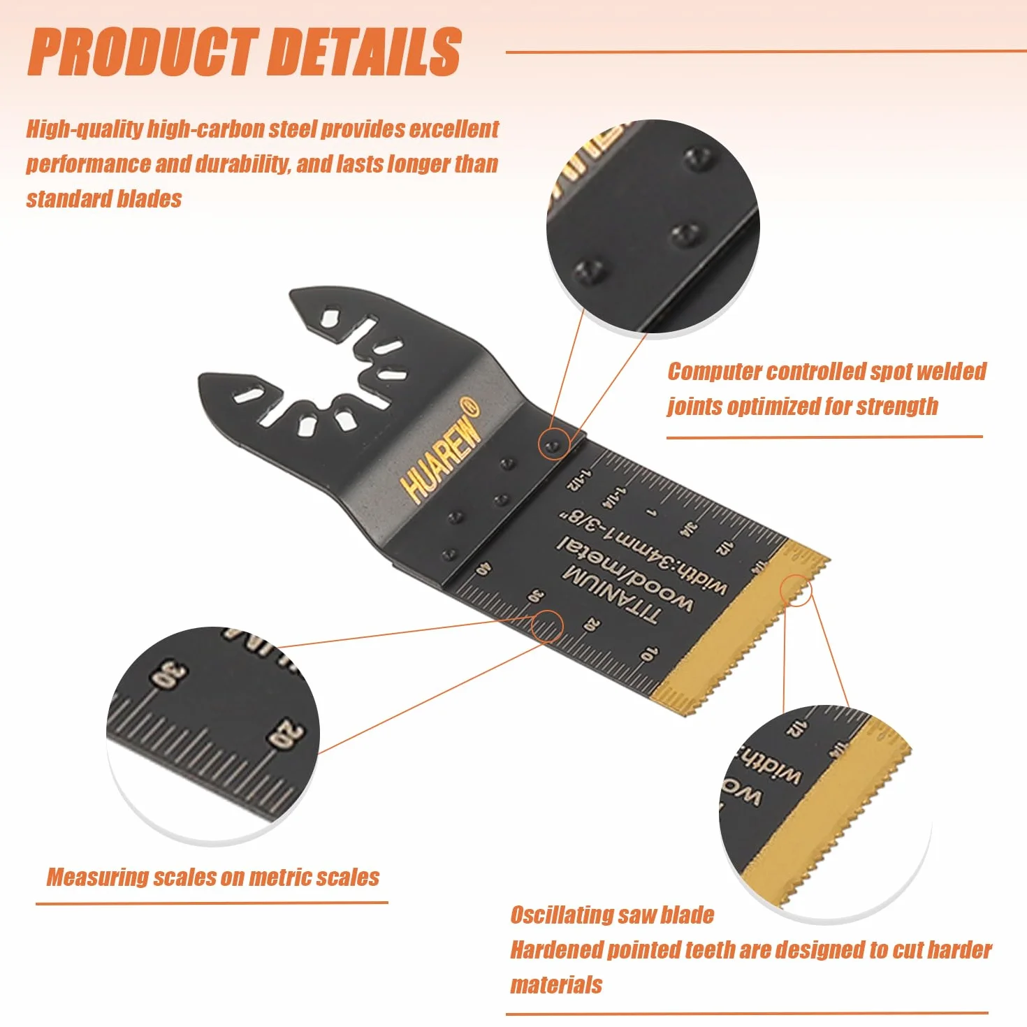 27 Pezzi Lame Utensile Multifunzione Accessori per Utensili Oscillanti Lame Multifunzione per Legno, Plastica, Metallo, Compatibile con Fein, Ryobi, Milwaukee, Bosch, Rockwell e altro ancora