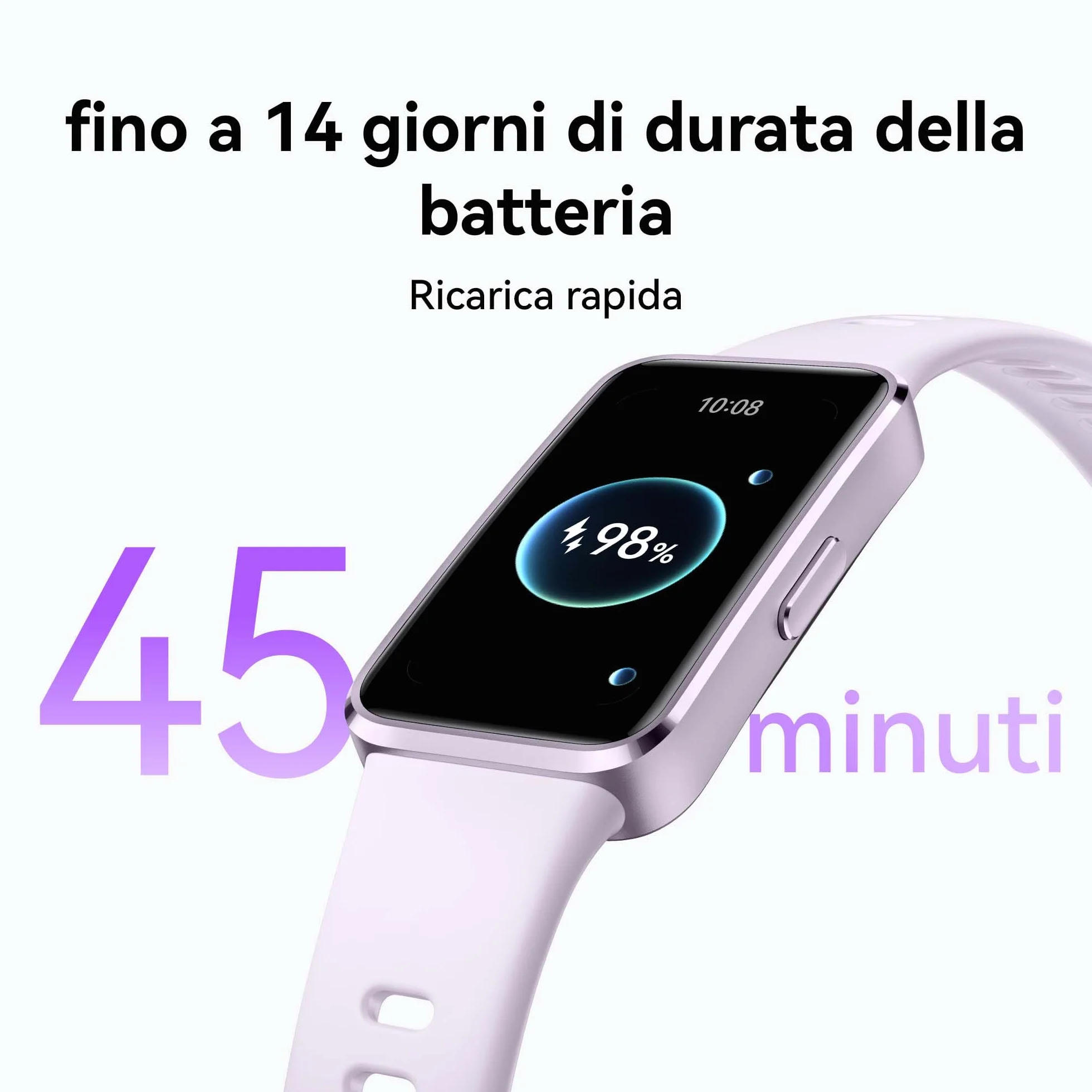 HUAWEI Band 10 Smartwatch, Monitoraggio del Fitness Tramite AI, Analisi Avanzata del Sonno, Variabilità della Frequenza Cardiaca Media Durante il Sonno e Approfondimenti, 14 Giorni, iOS & Android