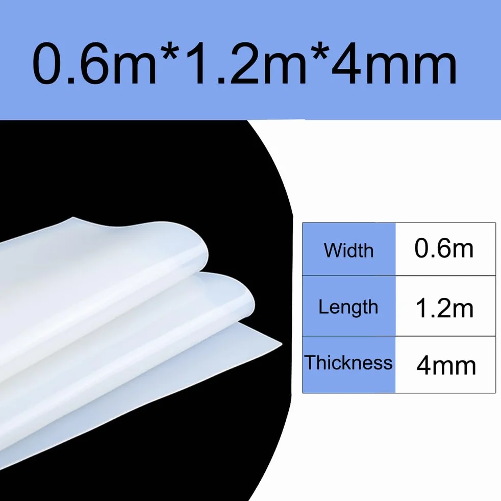 Guarnizione Silicone 0.6m*1.2m*4mm Foglio Gomma Impermeabile Alta Resistenza Calore Isolamento Forno Motore Cucina