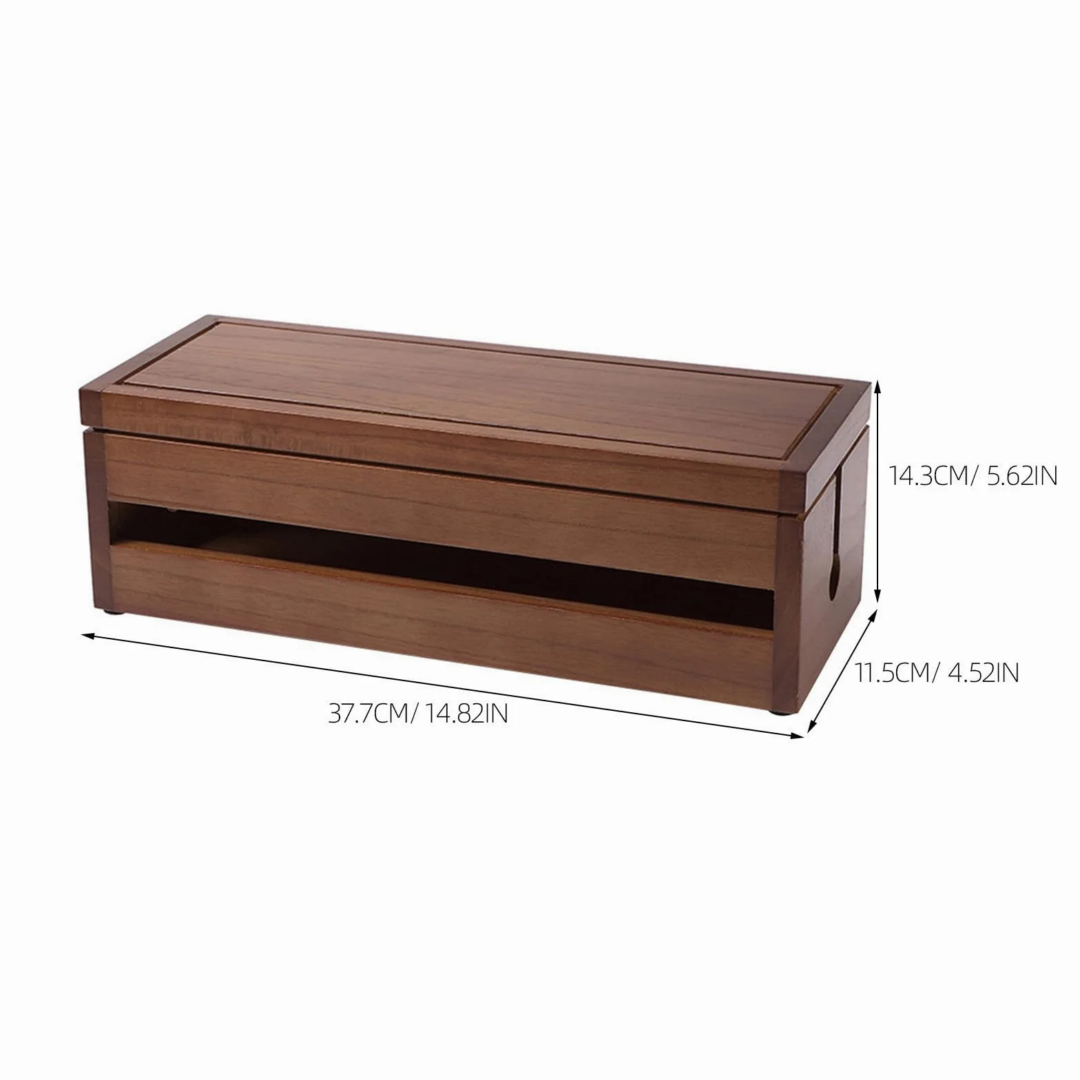 Scatola in Legno di Paulownia Color Caffè per Gestione Cavi Design Multi-funzionale e Dissipazione del Calore per Casa e Ufficio