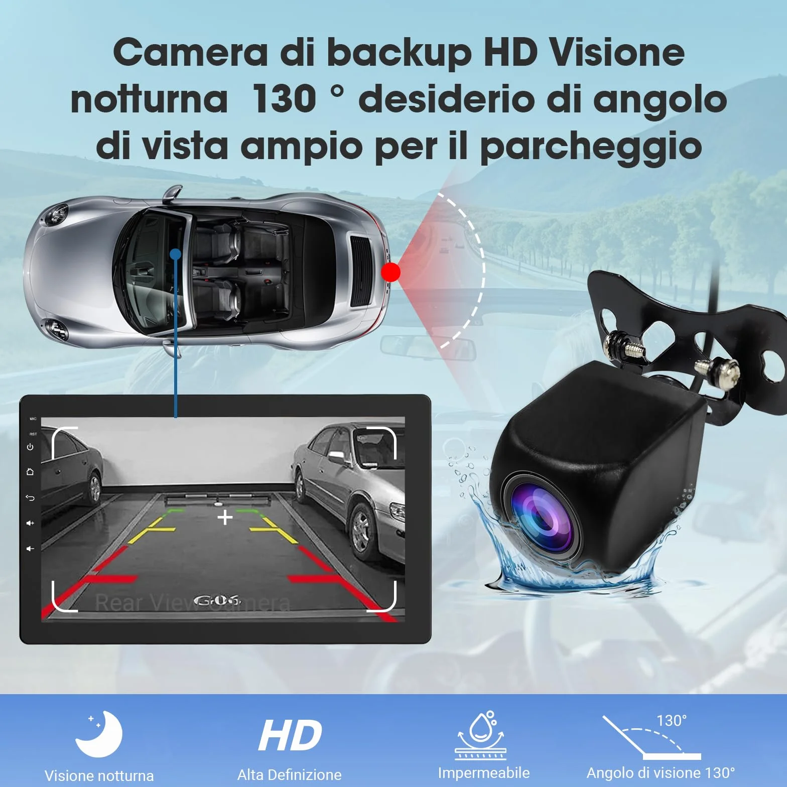 Haudio Autoradio Girevole a 360°, Stereo Bluetooth 1 DIN Carplay Wireless e Android Auto, Touchscreen IPS 10.1 Pollici Car Play con Mirror Link,Controllo vocale,RDS/FM/AM,Fotocamera Posteriore 720P