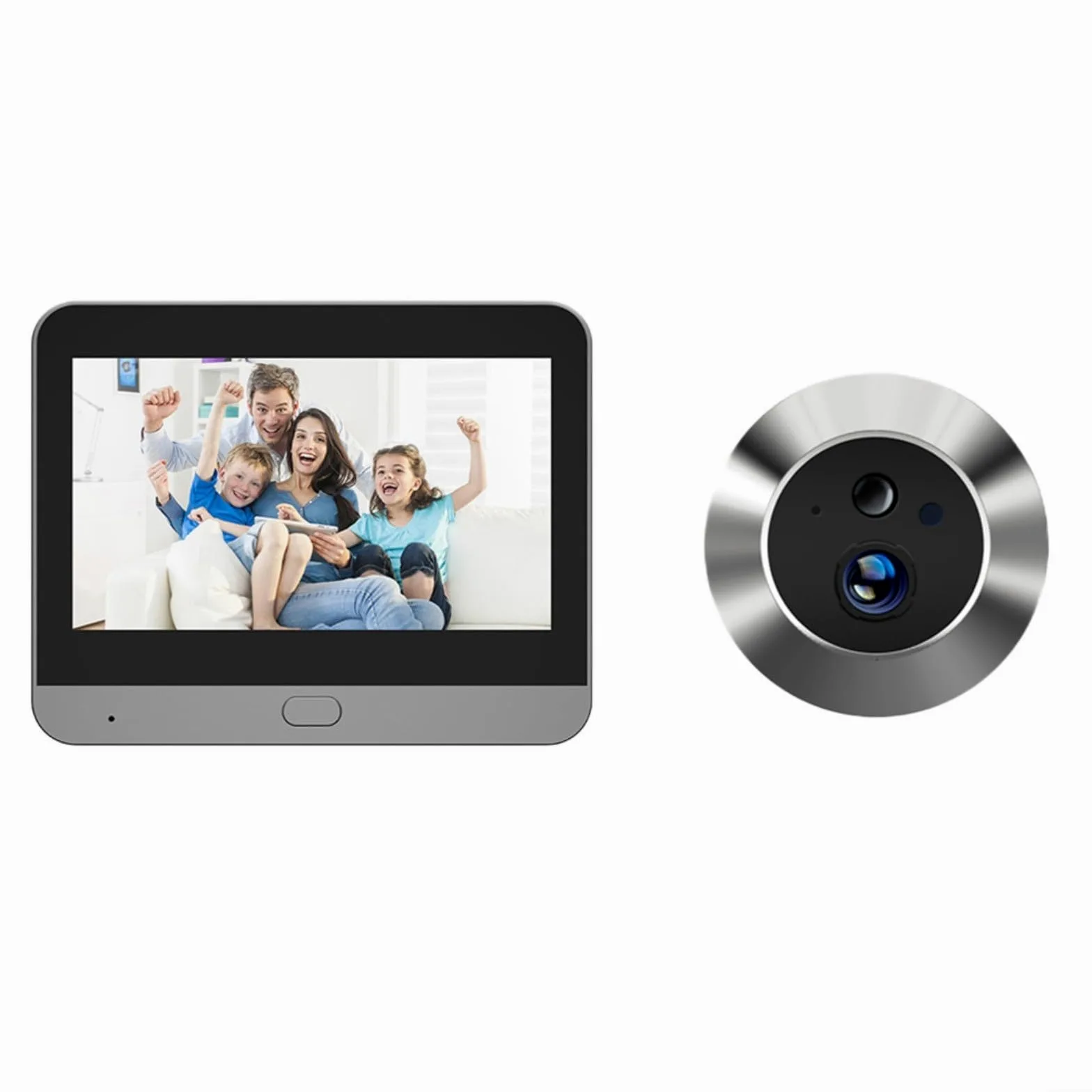 Macchina fotografica senza fili dello spioncino della porta digitale per la porta d'ingresso 4.3 pollici LCD a colori 1080P fotocamera con grandangolo 2.4G WiFi Motion Detection