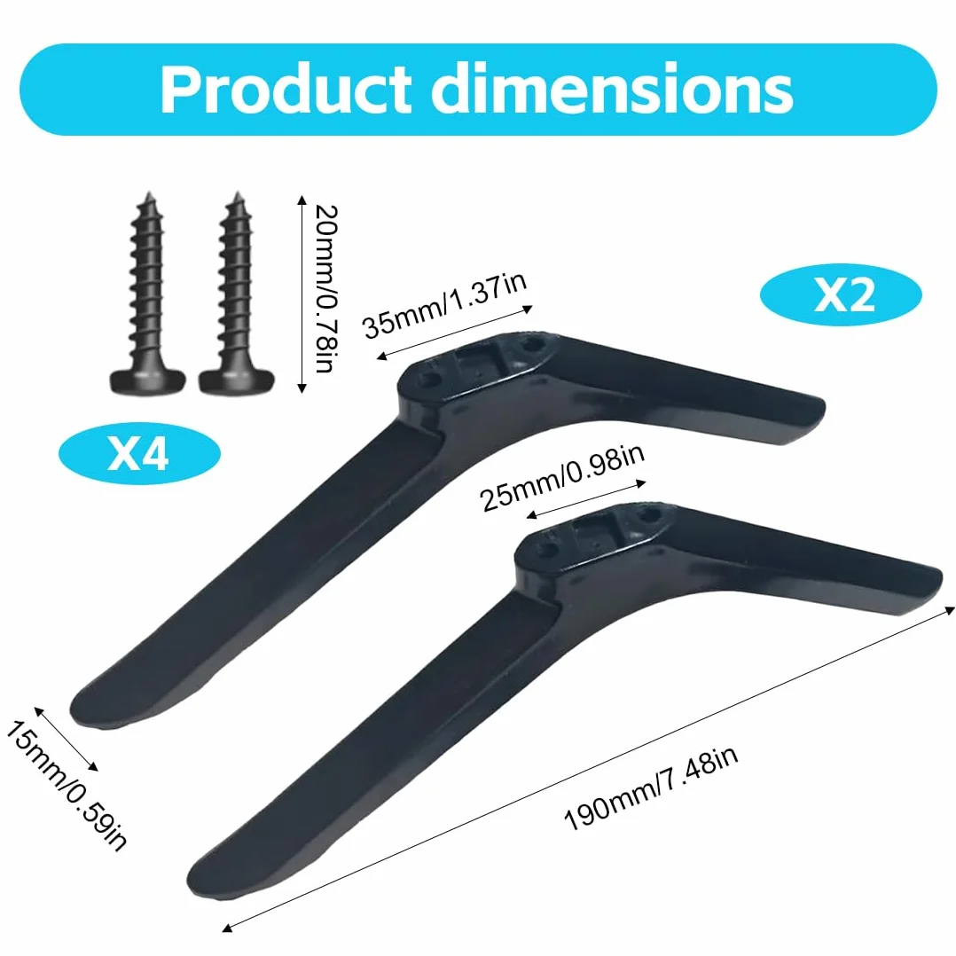 Piedistallo Universali per Supporto TV da Tavolo, base TV, per TVs da 30 a 55 LCD Pollici Support TVs in Plastica, Antiscivolo, Installazione Semplice, Supporto da Tavolo con Viti, Nero