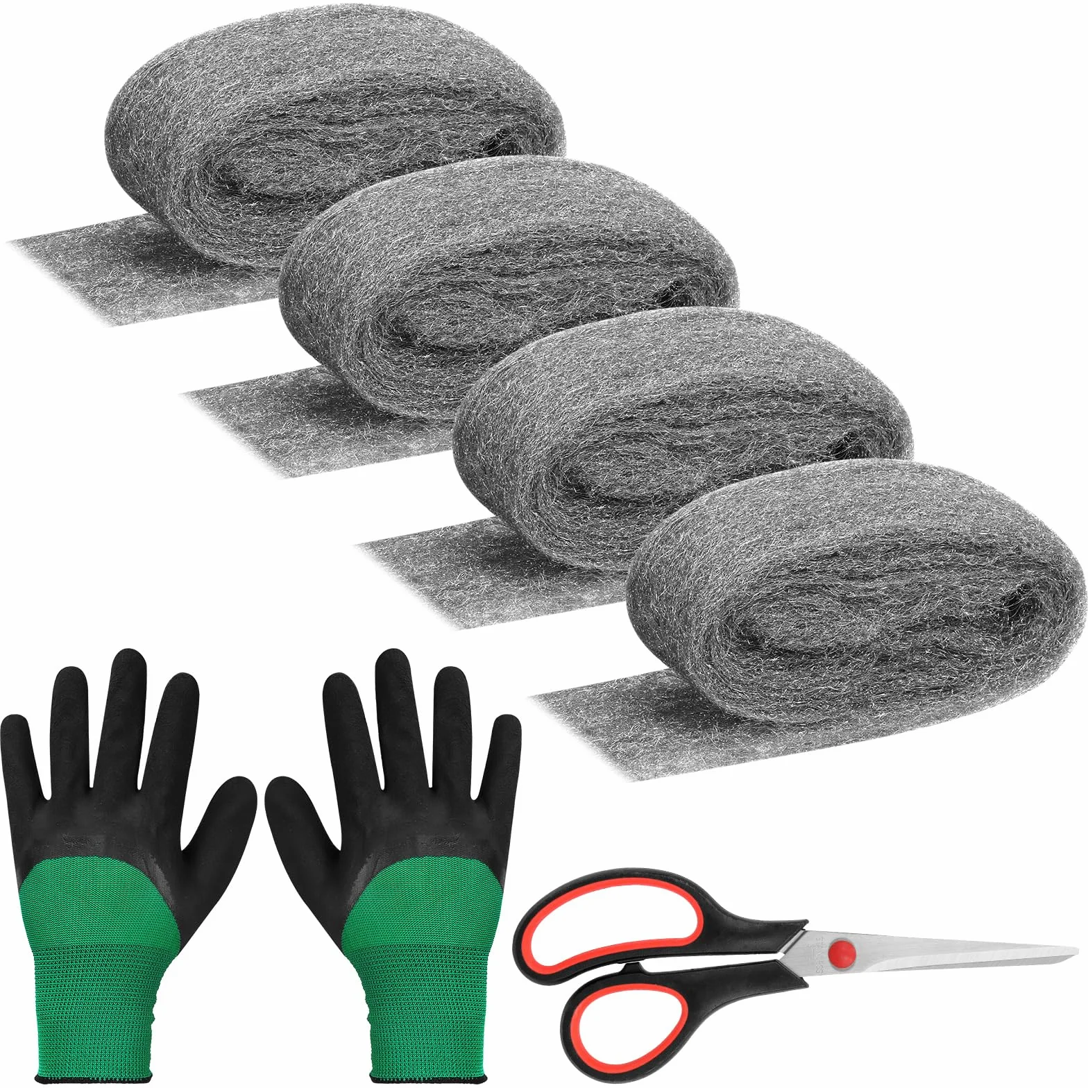 Swpeet Steel Wool Gap Filler per casa e garage, pacchetto fai da te