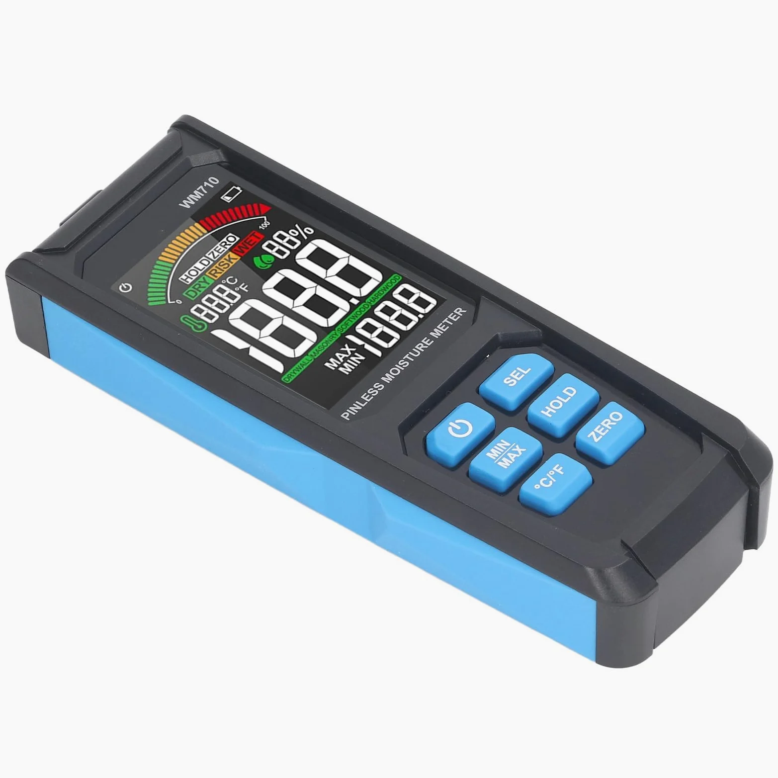 Alomejor Digital Moisture Meter, Rapid Wall Testing Device | Chip di elaborazione ad alte prestazioni, analisi del contenuto di umidità, adatto a vari materiali, design compatto