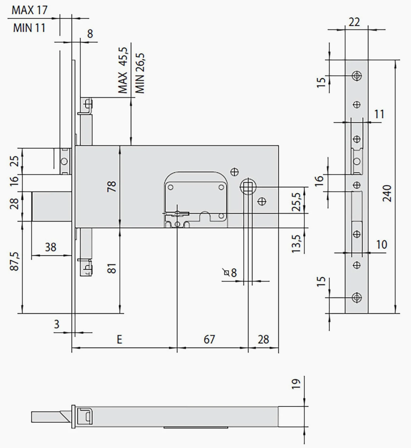CISA 57357-90 SERRATURA SCROCCO