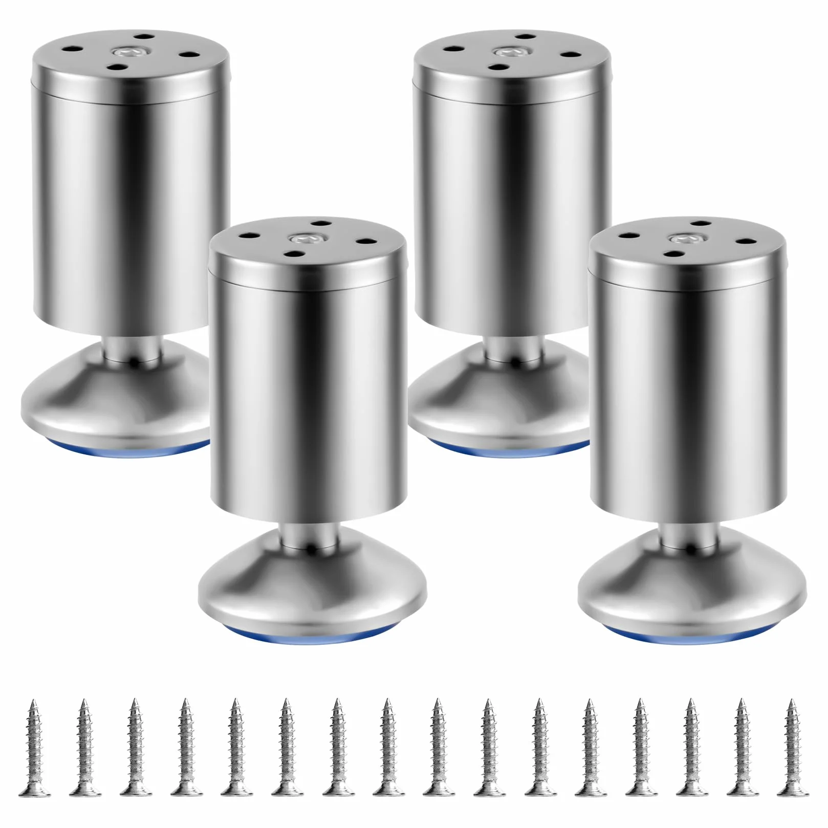 Piedini Regolabili per Mobili in Acciaio Inox 10cm 0-10mm Gambe per Tavolo Sedia Divano