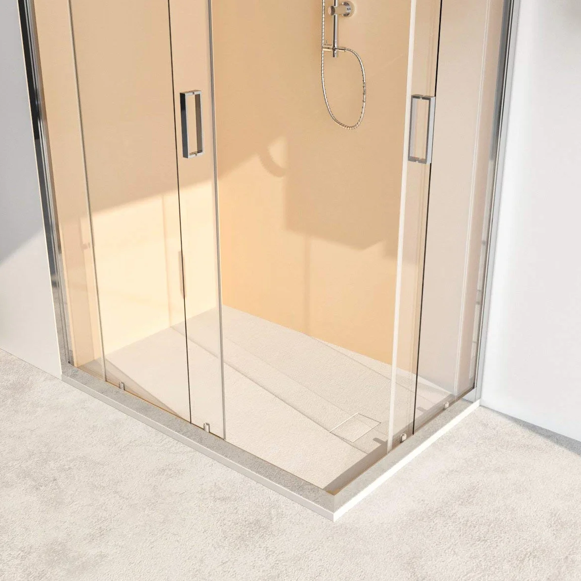 Box doccia cabina angolare porta scorrevole vetro anticalcare 6mm ACACIA 90x120 cm