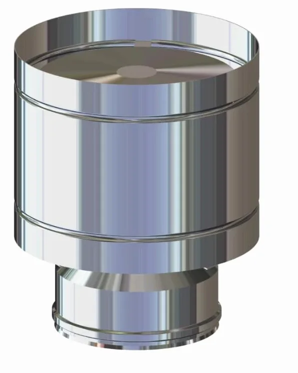 Fumaiolo comignolo Cappello Antivento a Forma di Botte Acciaio Inox Femmina (100)