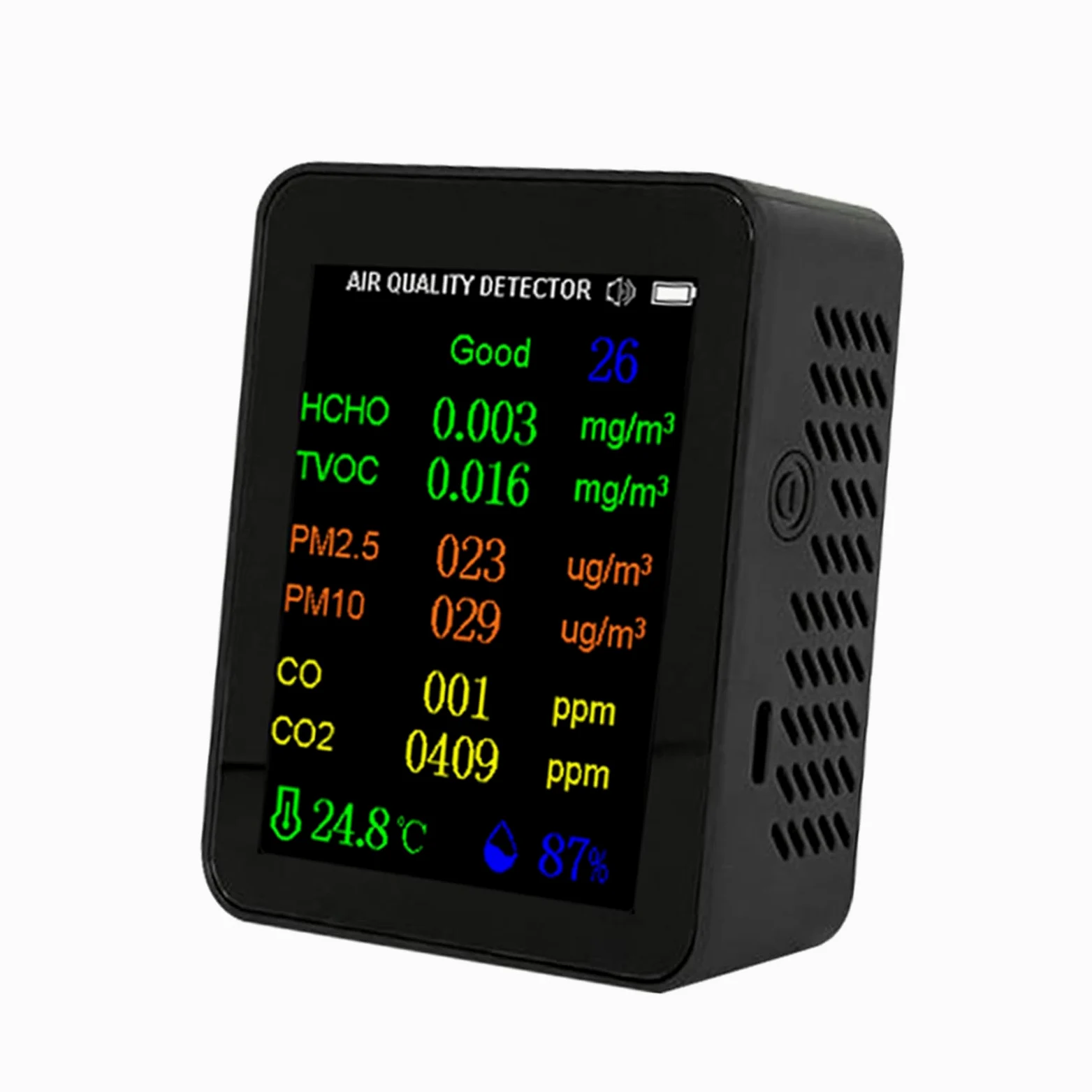 Kavolet Misuratore Portatile della qualità Dell'aria App Control Rilevatore di Anidride Carbonica 9in1 per Interni Domestici e Lavorazione dei Materiali (#3)