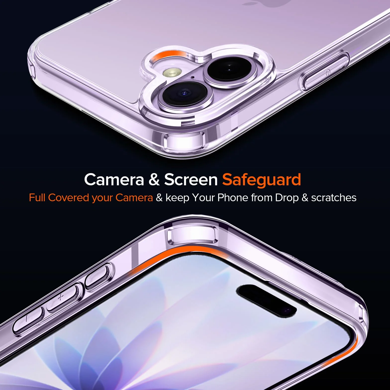 iVoler Anti Ingiallimento Chiaro Cover per iPhone 17 6.3 Pollice con 2 Pezzi Pellicola Vetro Temperato, [Antiurto di Grado Militare] Custodia Trasparente Sottile Case