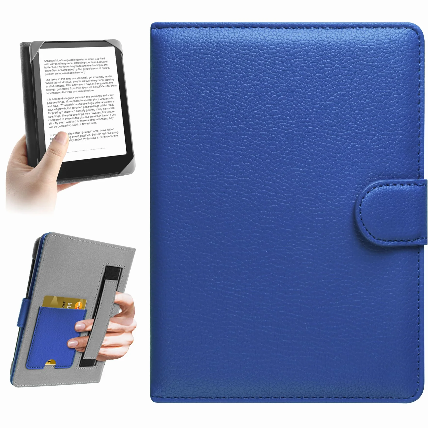 HoYiXi Universale Custodia per 6.8 pollice,7 pollice eReader Compatibilità Kindle Paperwhite/Kobo Clara HD/Kobo Clara 2E/PocketBook/Tolino/Sony 6”-6.8“ E-Book Reader Cover Case,blu