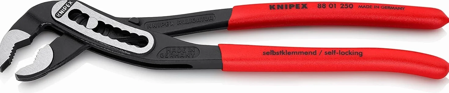 KNIPEX Alligator Pinza regolabile per tubi e dadi Rivestiti in resina sintetica antiscivolo 250 mm, 88 01 250