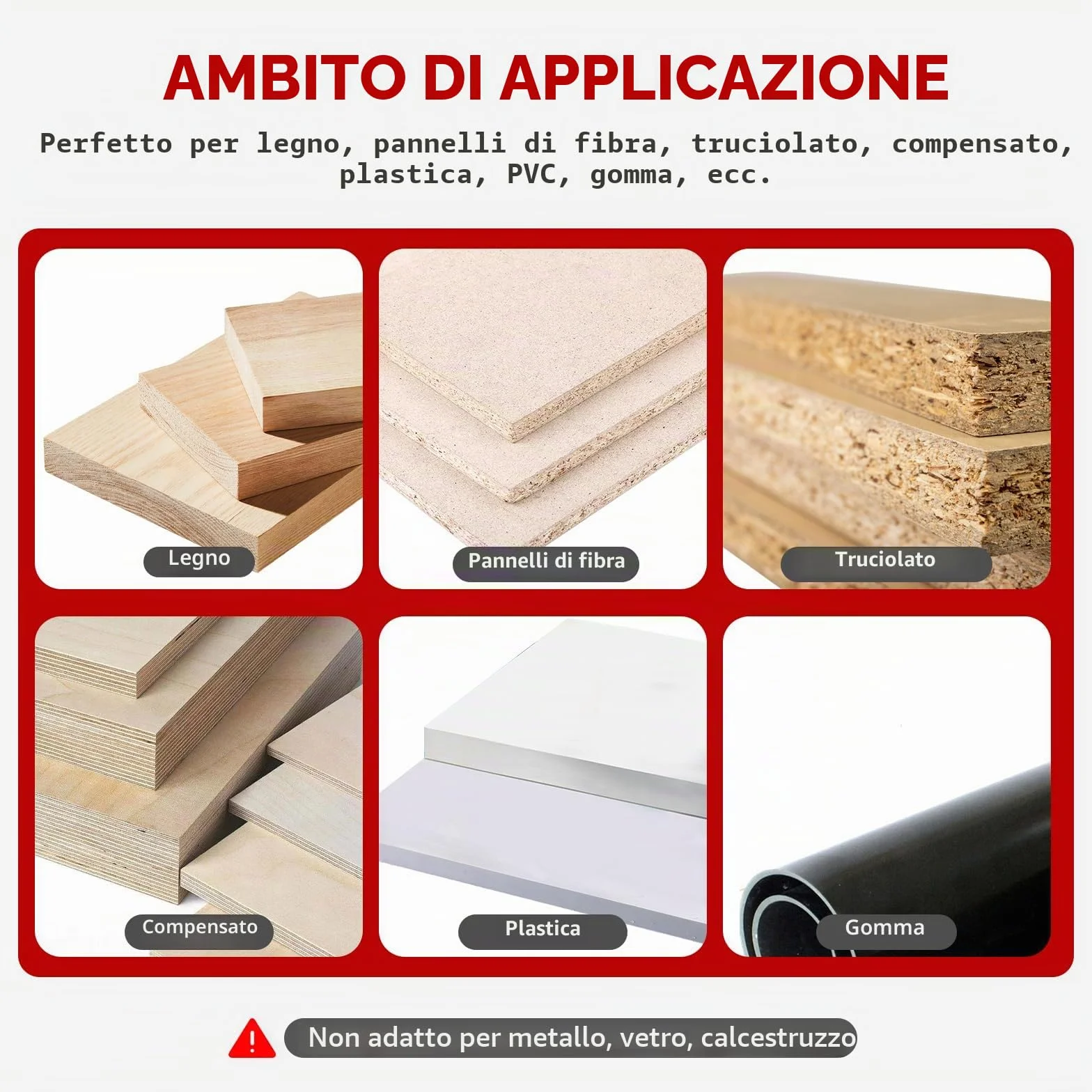 Set di 5 punte per trapano a svasatura per legno HSS-M2 attacco esagonale