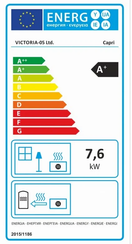 VICTORIA-05 EEK A+ - Stufa Victoria 05 Capri 7,6 KW, grigio