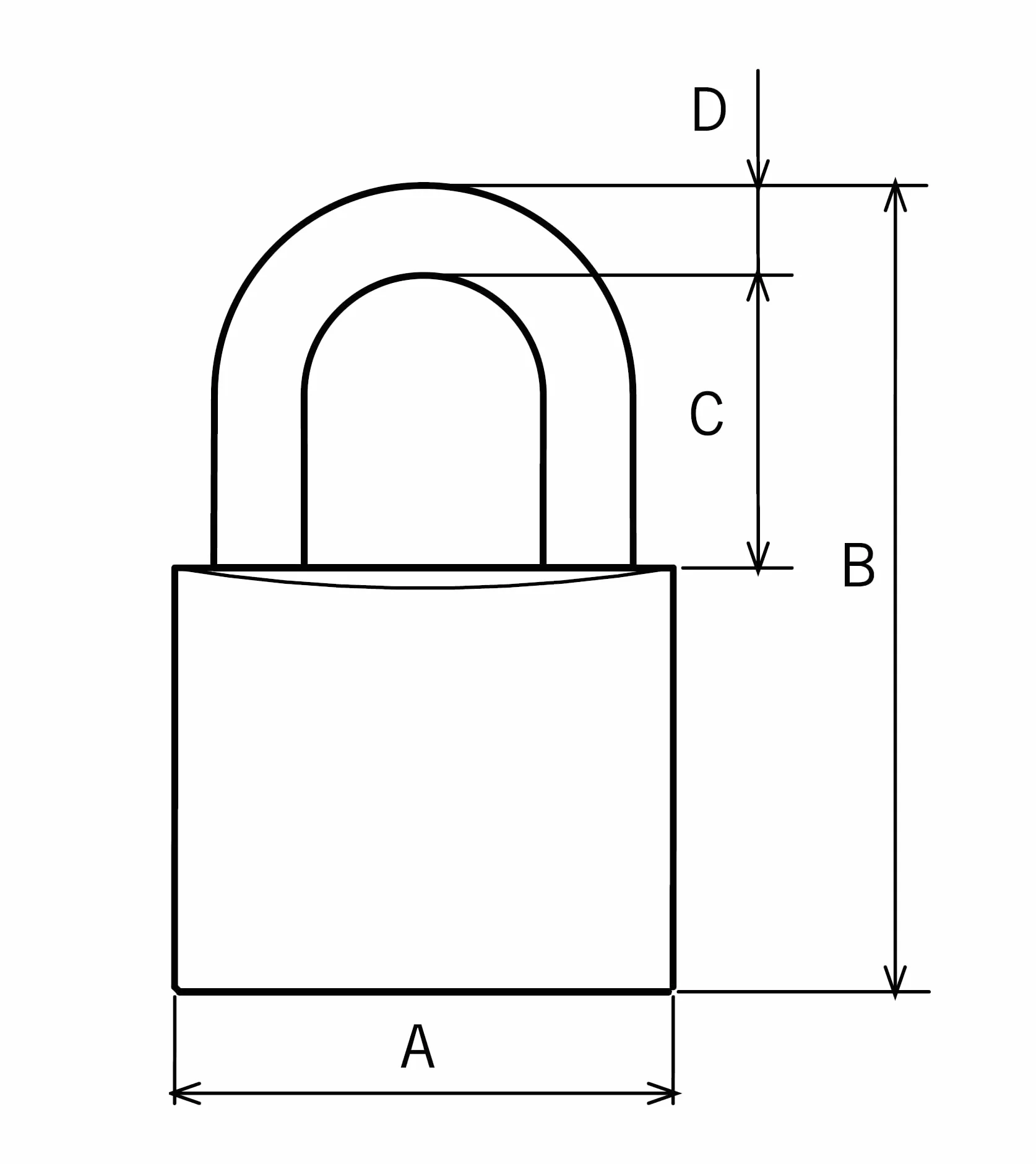 Tesa Lucchetto in ottone, arco in acciaio, oro, CL50LT
