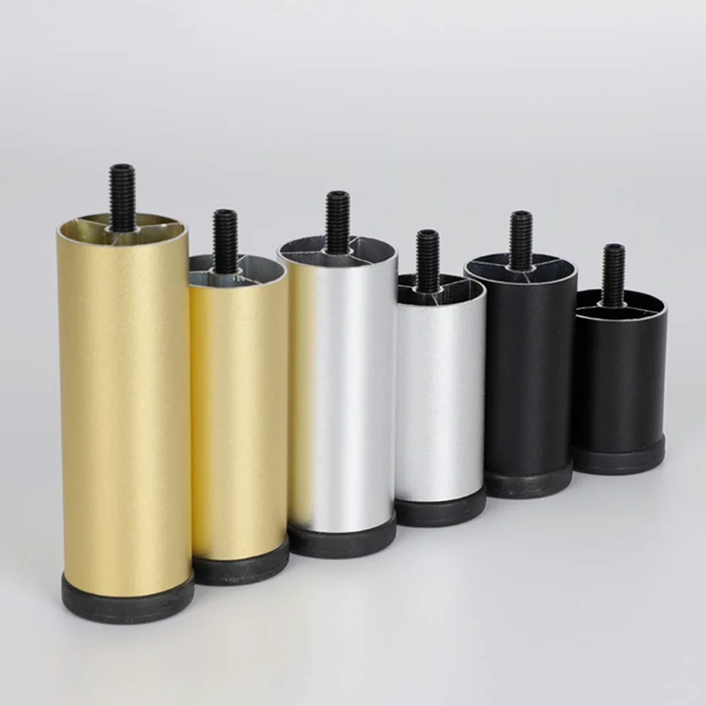 Gambe per Mobili In Metallo,Gambe per Tavoli In Lega di Alluminio,Gambe per Divani Regolabili In Altezza,Gambe per Letto,Con Barra Filettata M8, 0-8 MM Regolabili,4 Pezzi(silver40cm/15.7in)