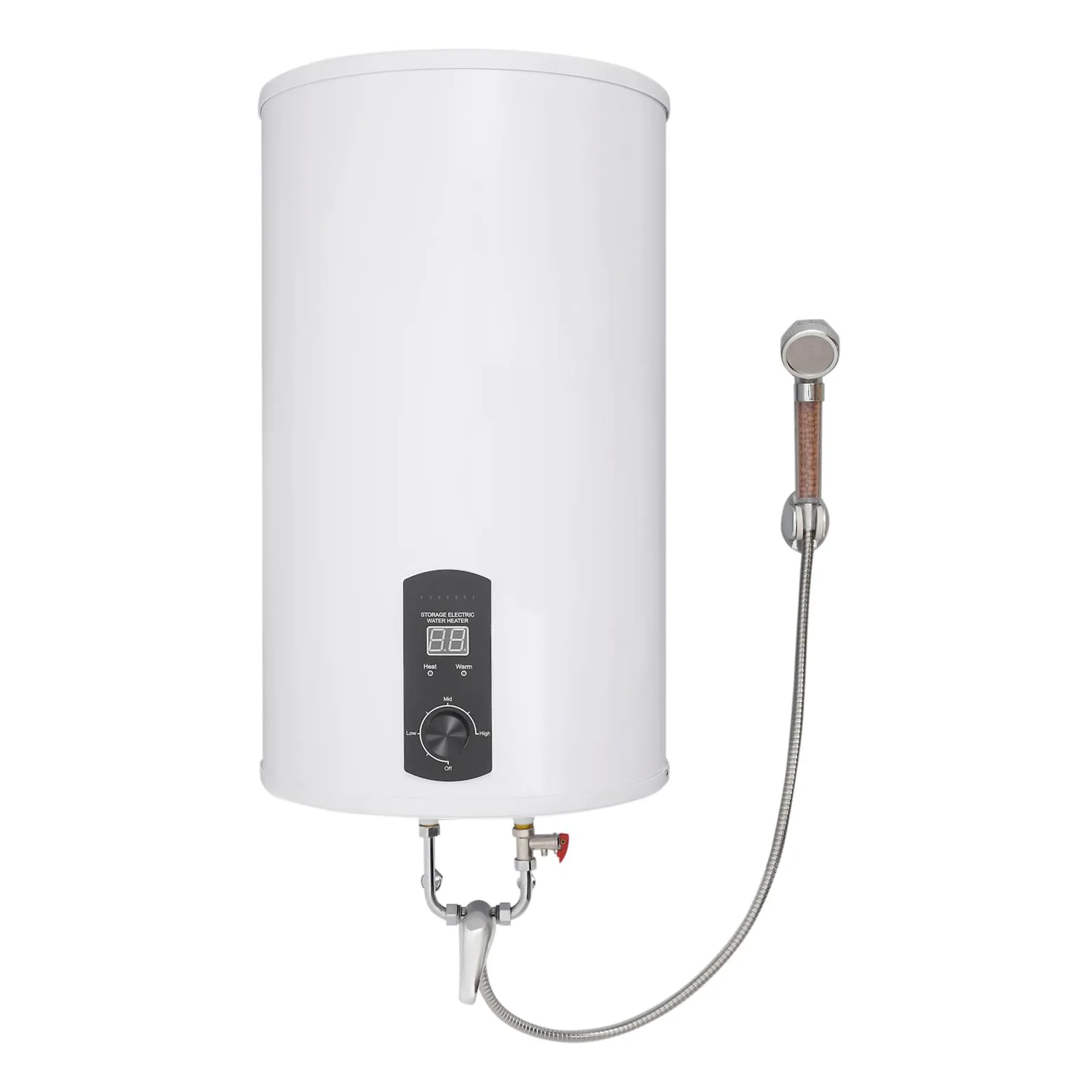 Scaldacqua elettrico da 80 l, 2000 W, da parete, 25-75 °C | Scaldabagno verticale di grande capacità con indicatore di temperatura a LED, per bagno, cucina, parrucchiere, roulotte