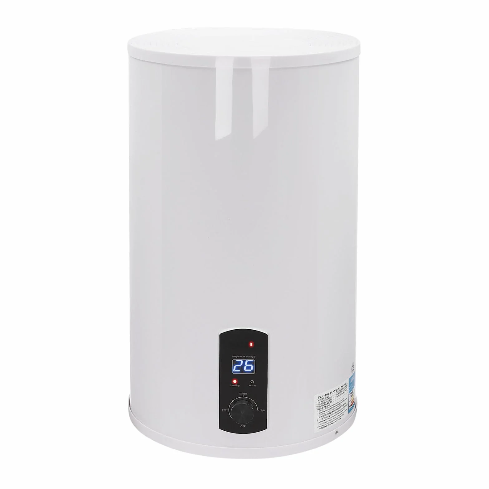 Scaldacqua elettrico, scaldabagno elettrico verticale 70 litri serbatoio elettrico zona di riscaldamento 25-75 °C con doccia rubinetto 2000 W di stoccaggio per bagni appartamenti e parrucchieri
