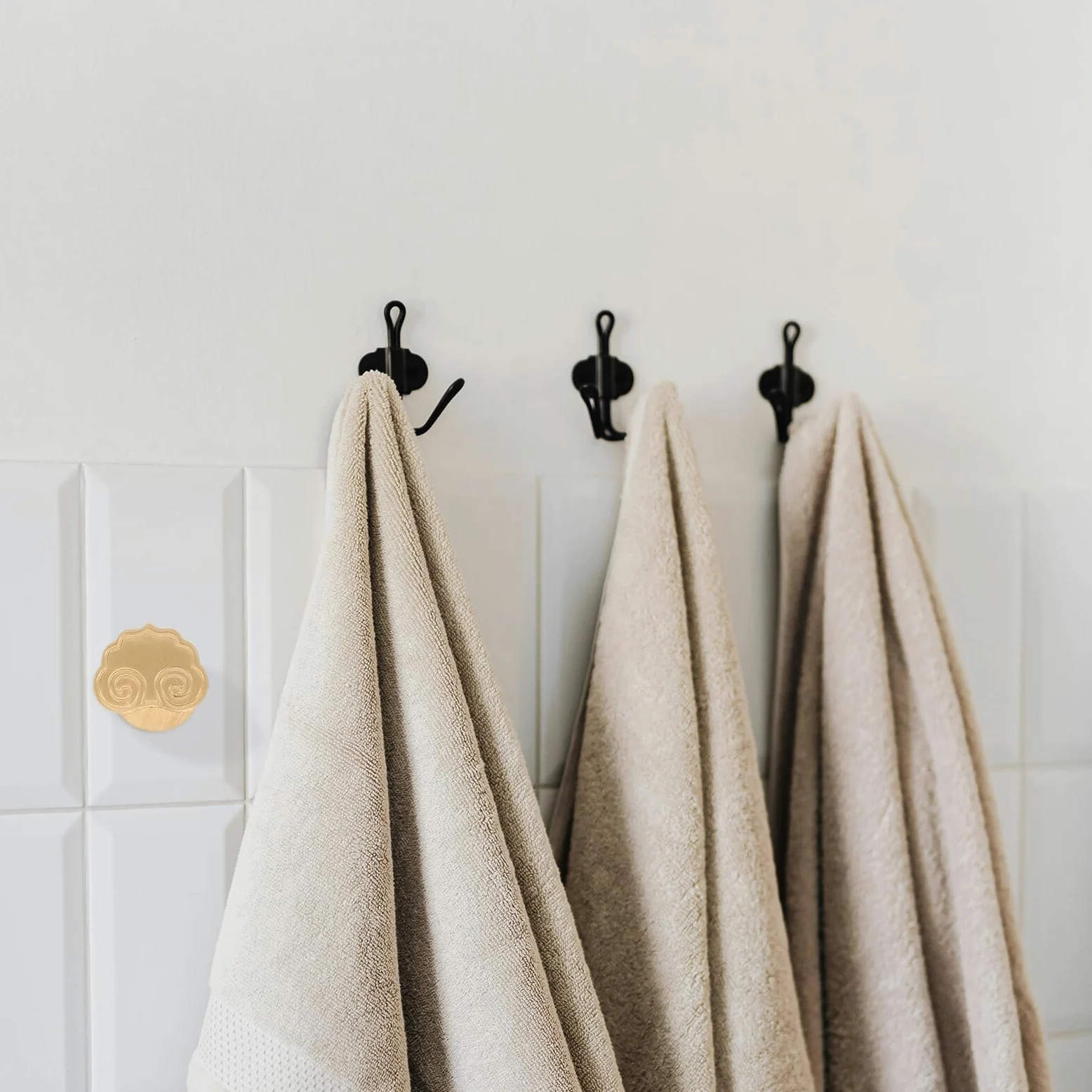 Gancio Appendiabiti in Ottone Dorato Resistente All'ingiallimento per Ingresso Bagno Cucina