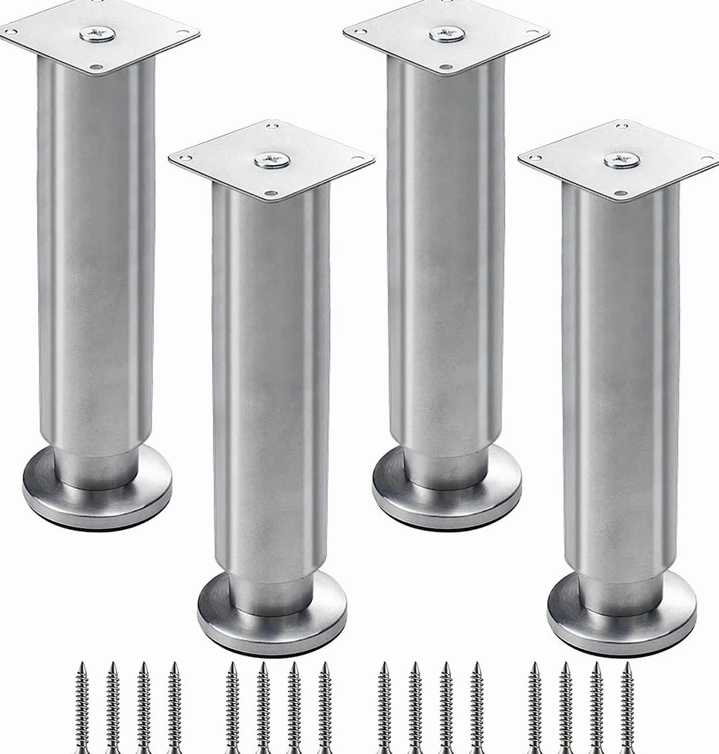 Feng Shui， Gambe per mobili Set di 4 Gambe per mobili, Piedini per Tavolo Regolabili in Acciaio Inossidabile, Gamba di Supporto per Divano di Ricambio per carichi Pesanti, per Supporto TV Letto Piano