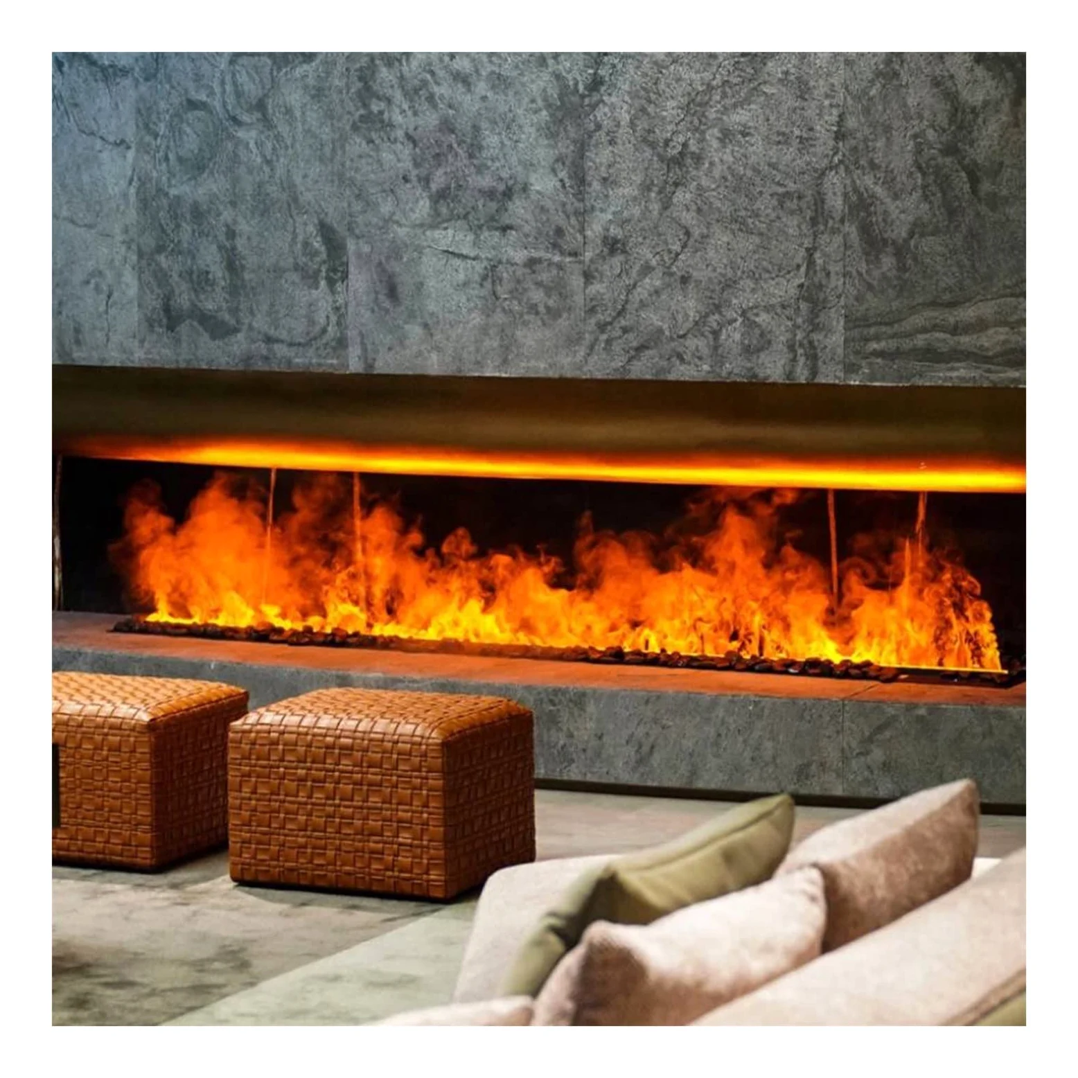 caminetto elettrico decorativo Caminetti elettrici a fiamma realistica da 70,8 pollici Camino da incasso a parete Riscaldatore a inserto Camino a LED Telecomando e touch screen Effetto Fiamme Camino (