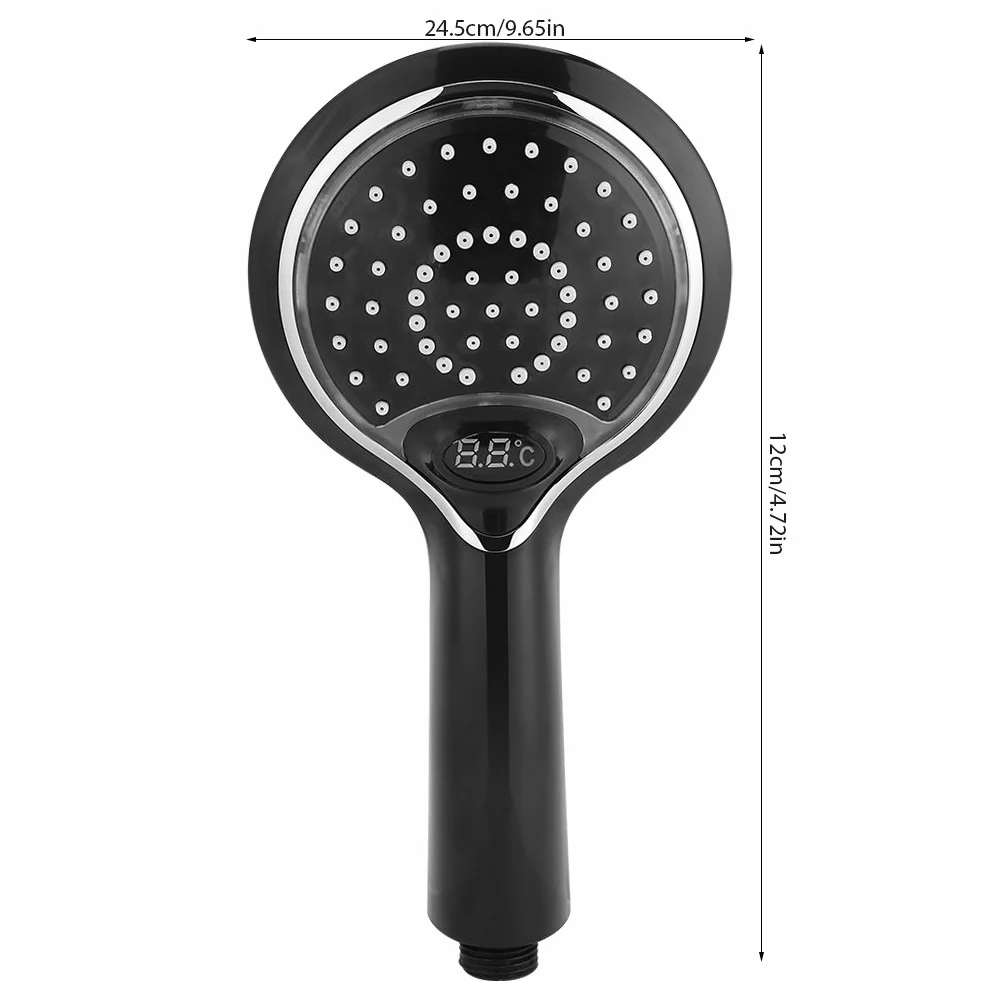Soffione doccia a 3 colori con cambio automatico con display digitale della temperatura. Soffione doccia a soffione con soffione portatile ( batteria aggiuntiva necessaria)