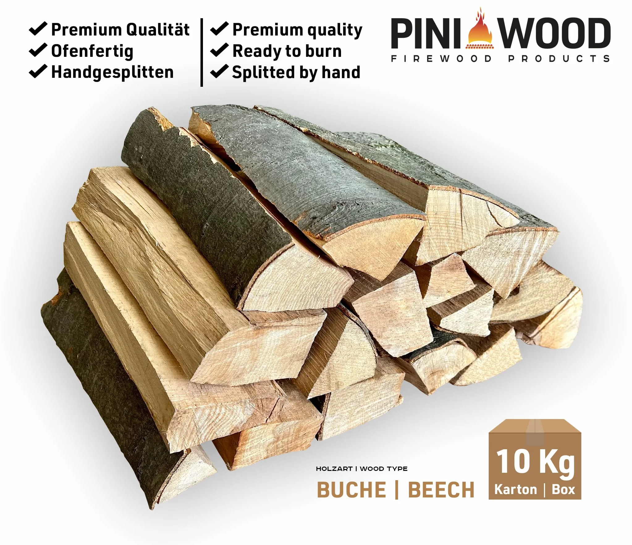PINI Legna da ardere pronta al forno 30-33 cm 10 kg