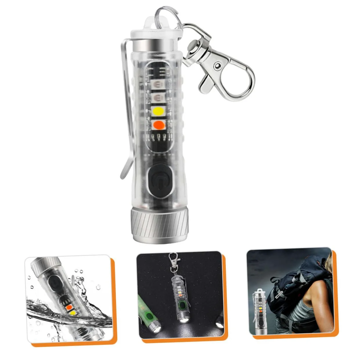 BESPORTBLE 2pezzi Torcia Led Mini Ricaricabile Luce Portachiavi Regolabile Per Esterni Modalità Di Illuminazione Design Compatto e Leggero Per Campeggio e Emergenze