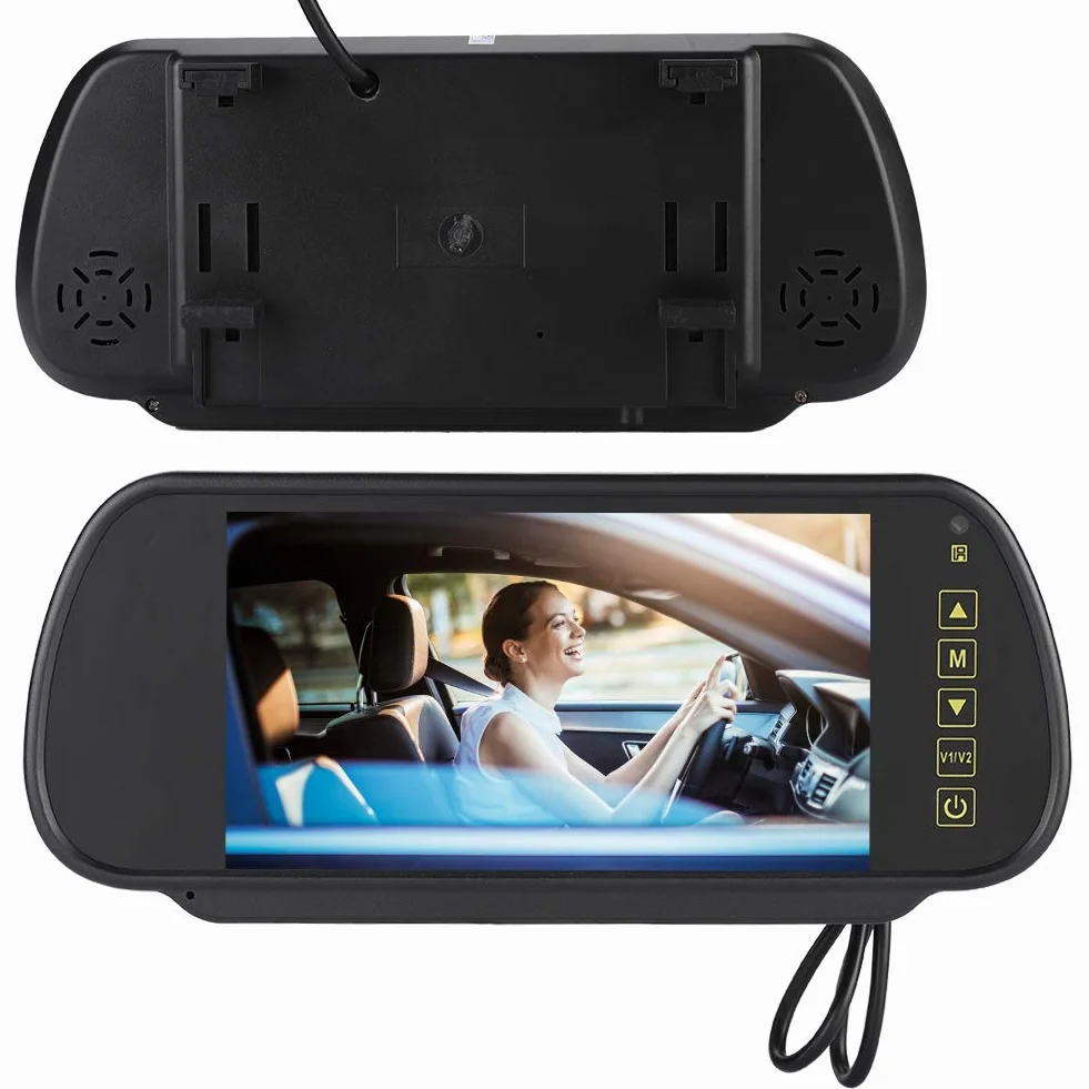 Monitor LCD specchietto retrovisore, Monitor specchietto retrovisore auto da 7 pollici Monitor oscuramento automatico Telecamera retrovisiva con staffa, può essere utilizzato DVD o display decoder
