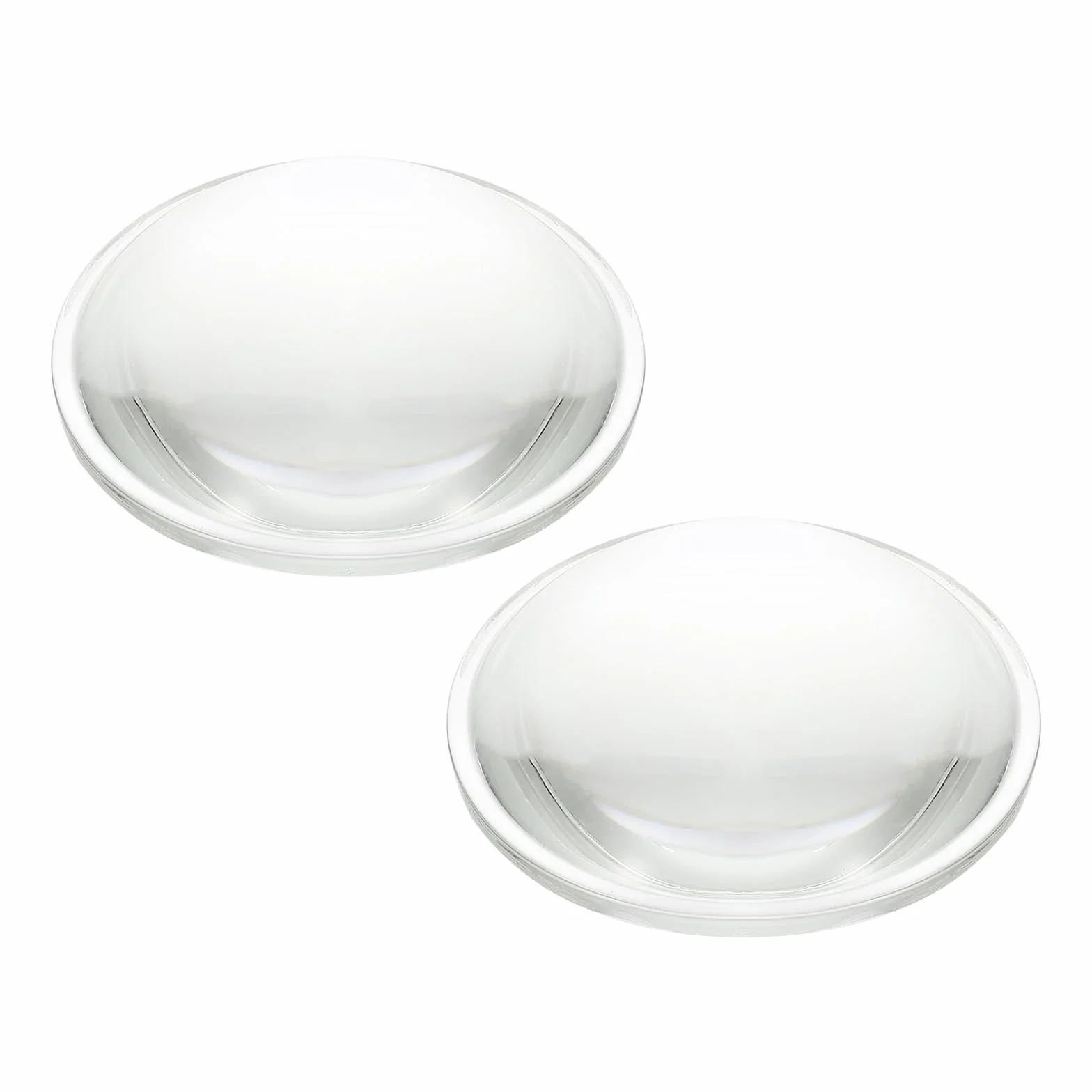 PATIKIL Diametro 66mm Lente Convessa Piatta,2 Pezzi Altezza 24mm Vetro Borosilicato di Lente Ottica Convessa Condensatore Con Bordo Torcia Bicicletta Faro,Trasparente 3mm