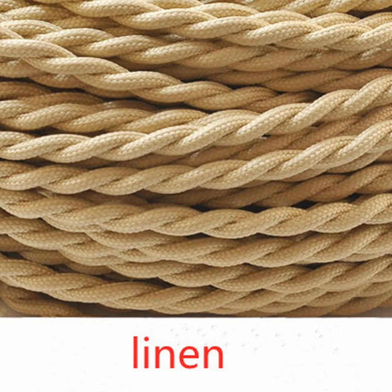 filo tessile intrecciato, Filo elettrico in rame rivestito in tessuto 2x0,75 mm, 250 V(Linen,8Meter)