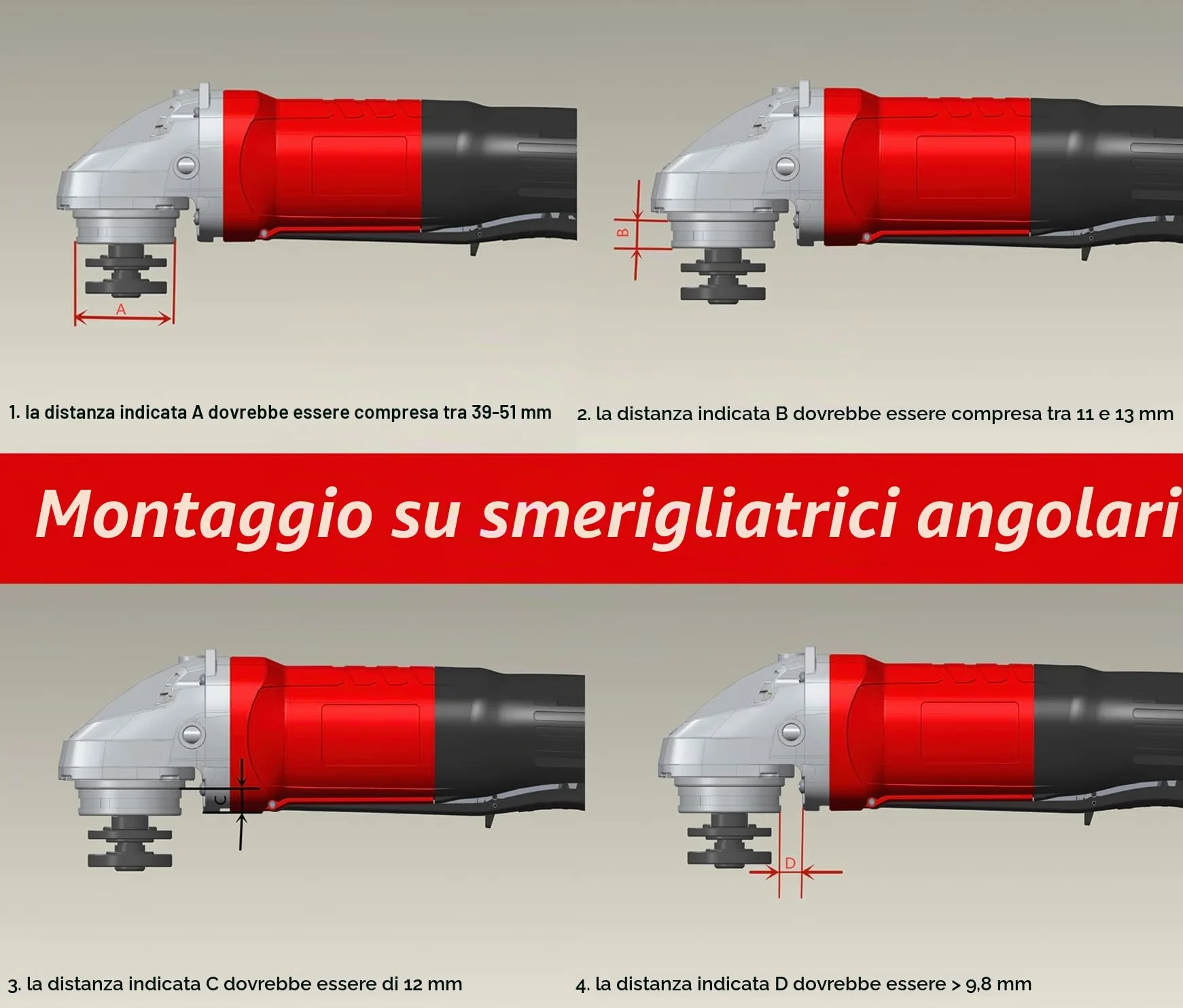 Aidelife cuffia di aspirazione universale per smerigliatrice angolare 115/125mm mola a tazza diamantata 125mm