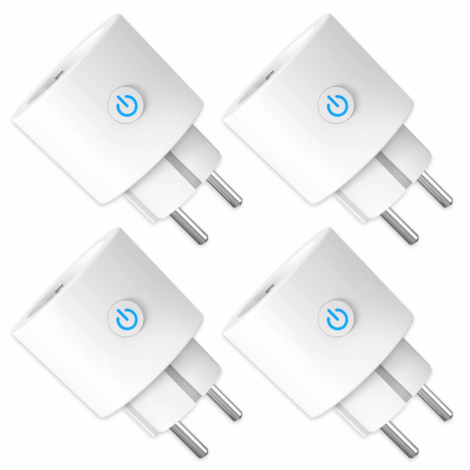 ANTELA Prese Intelligenti Wifi 16A Smart Plug con Monitoraggio Energetico | Type F, Protezione Sovraccarico, Timer, Regolazione del Programma e Compatibilità con Alexa & Google Home, 4Pz