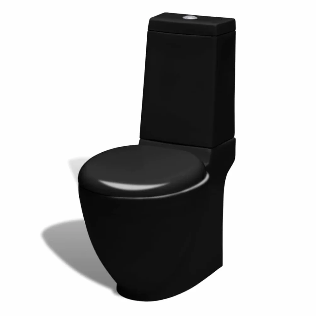 vidaXL Ceramica Nera WC Bidet da Parete Sanitari Bagno