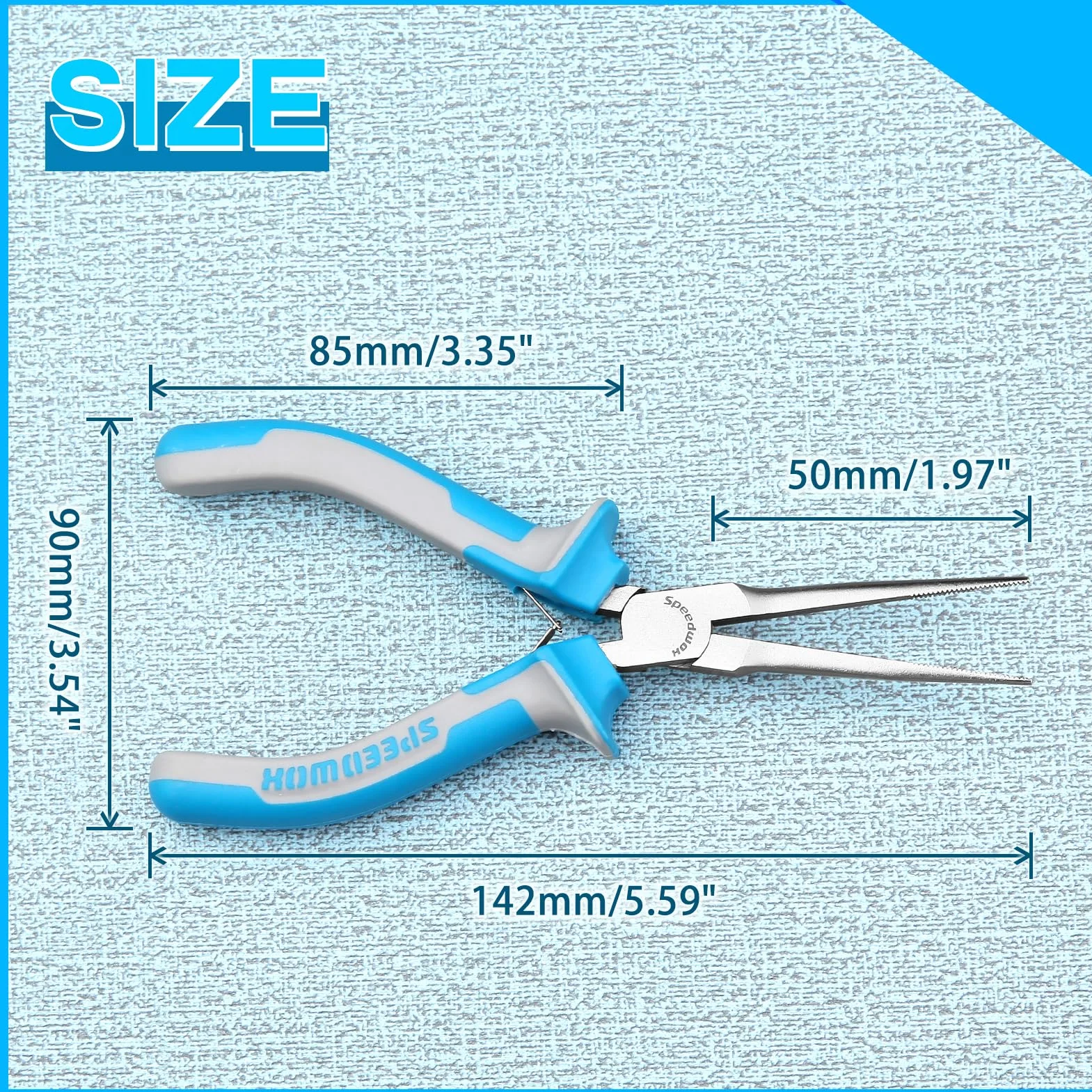SPEEDWOX Pinza a becco ago 15 cm blu mascella seghettata