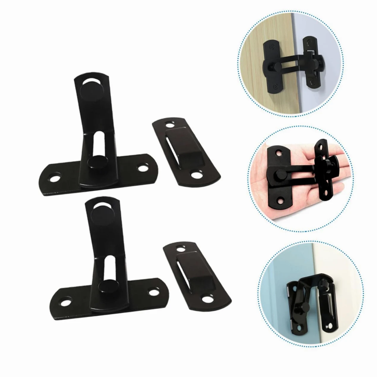 HOMSFOU 4pezzi Serratura Per Porta Scorrevole Inossidabile Sicurezza Per Interne Ed Esterne Di Chiusure Per Porte e Finestre Adatte Per Bagni Armadi e Mobili